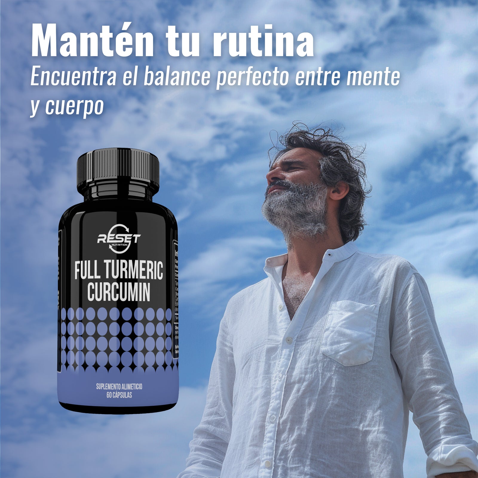 Cúrcuma Curcumina Completa 750 mg - 60 cápsulas - reduce la inflamación y apoya la salud articular y cardíaca