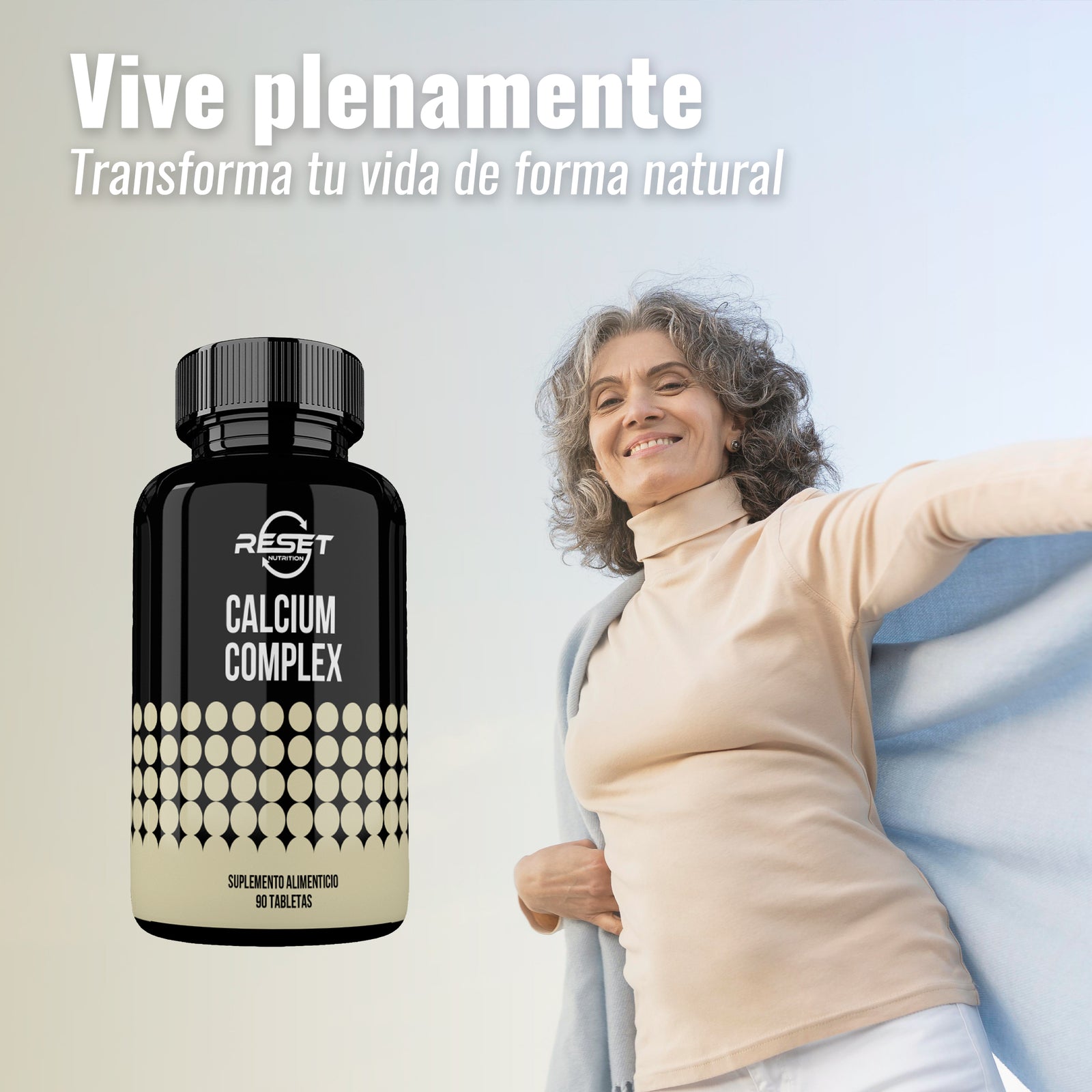 Complejo de calcio - 90 tabletas con vitamina A y D - prevención de la osteoporosis y dientes y músculos fuertes