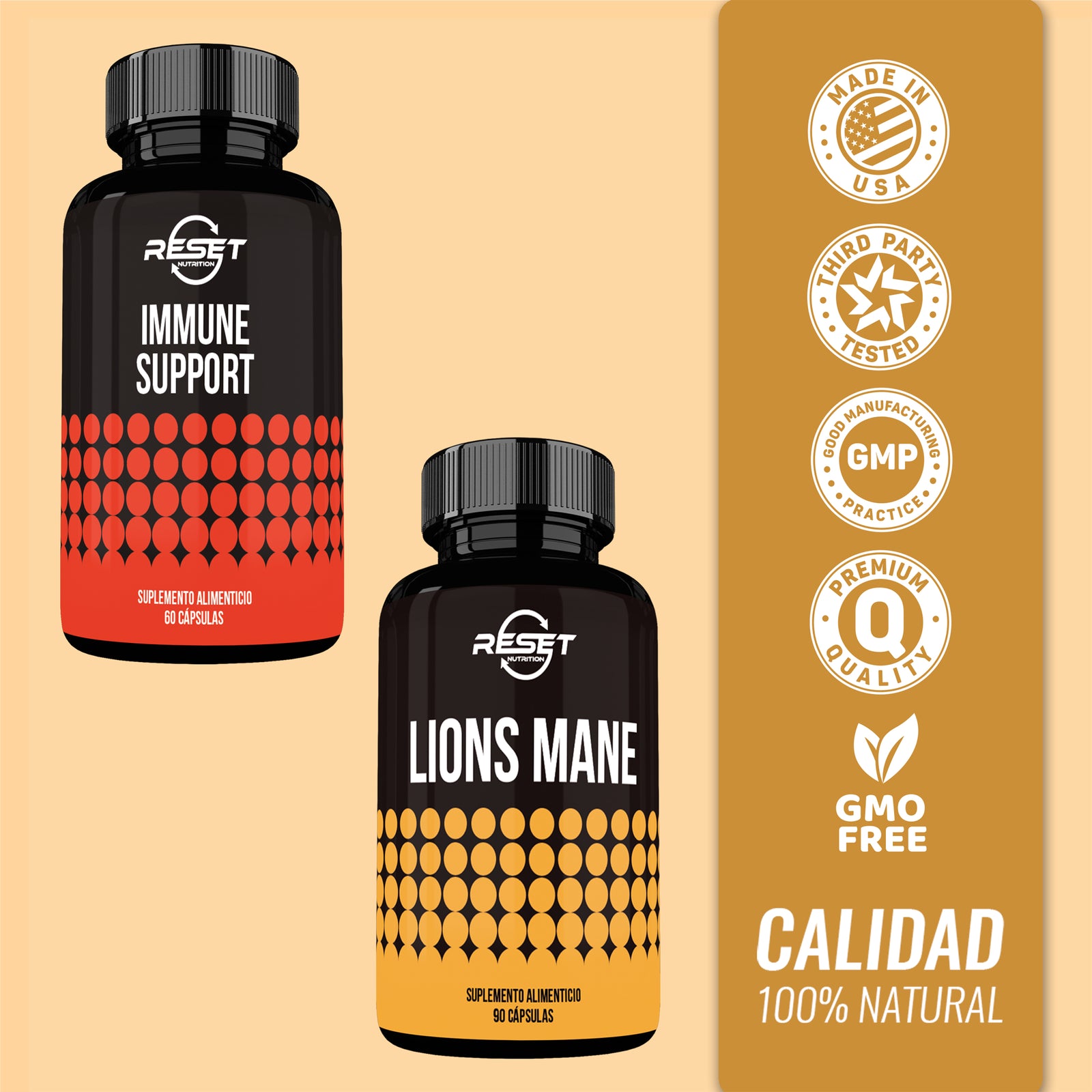 Kit de Melena de León + Apoyo Inmunológico | 90 + 60 Cápsulas | Claridad Mental, Función Cerebral y Apoyo a la Defensa Inmunológica