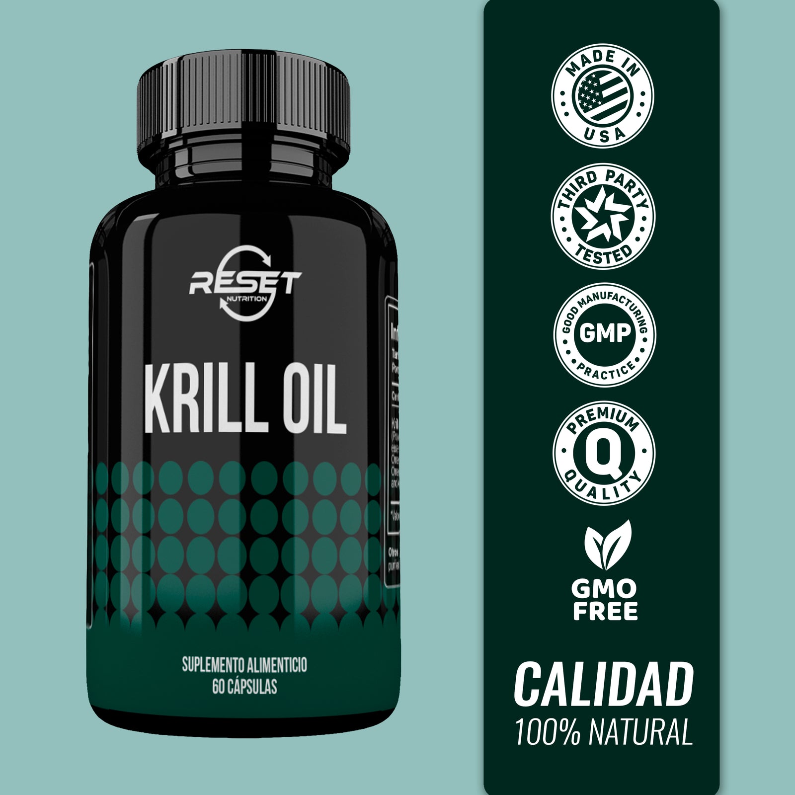 Aceite de kril 500 mg - 60 cápsulas con astaxantina - mejora la memoria, la concentración y la salud cardiovascular