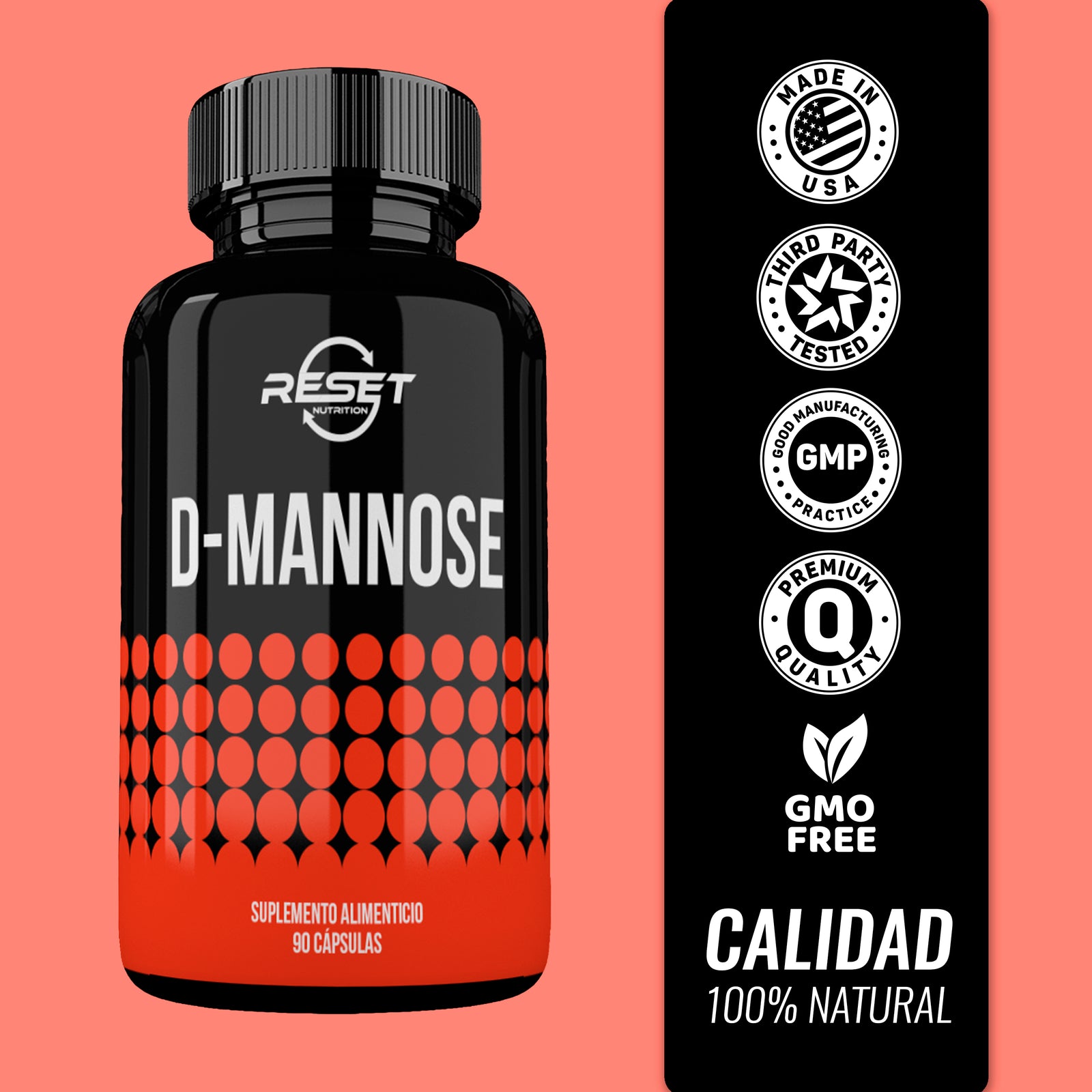 D-Manosa 1500 mg - 90 cápsulas con absorción óptima - previene y combate las infecciones urinarias
