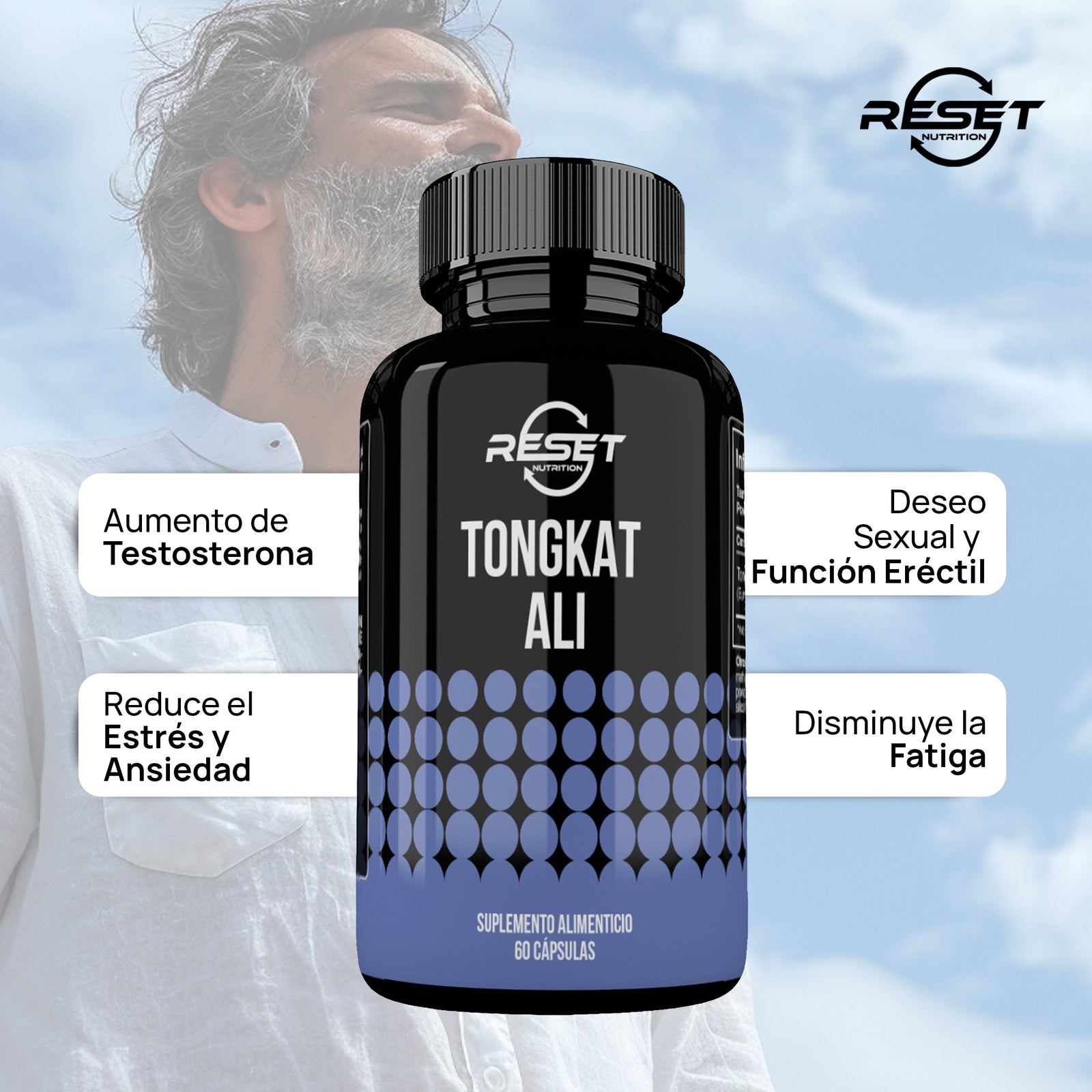 Tongkat Ali 400 mg - 60 cápsulas - aumenta la energía y la resistencia masculina