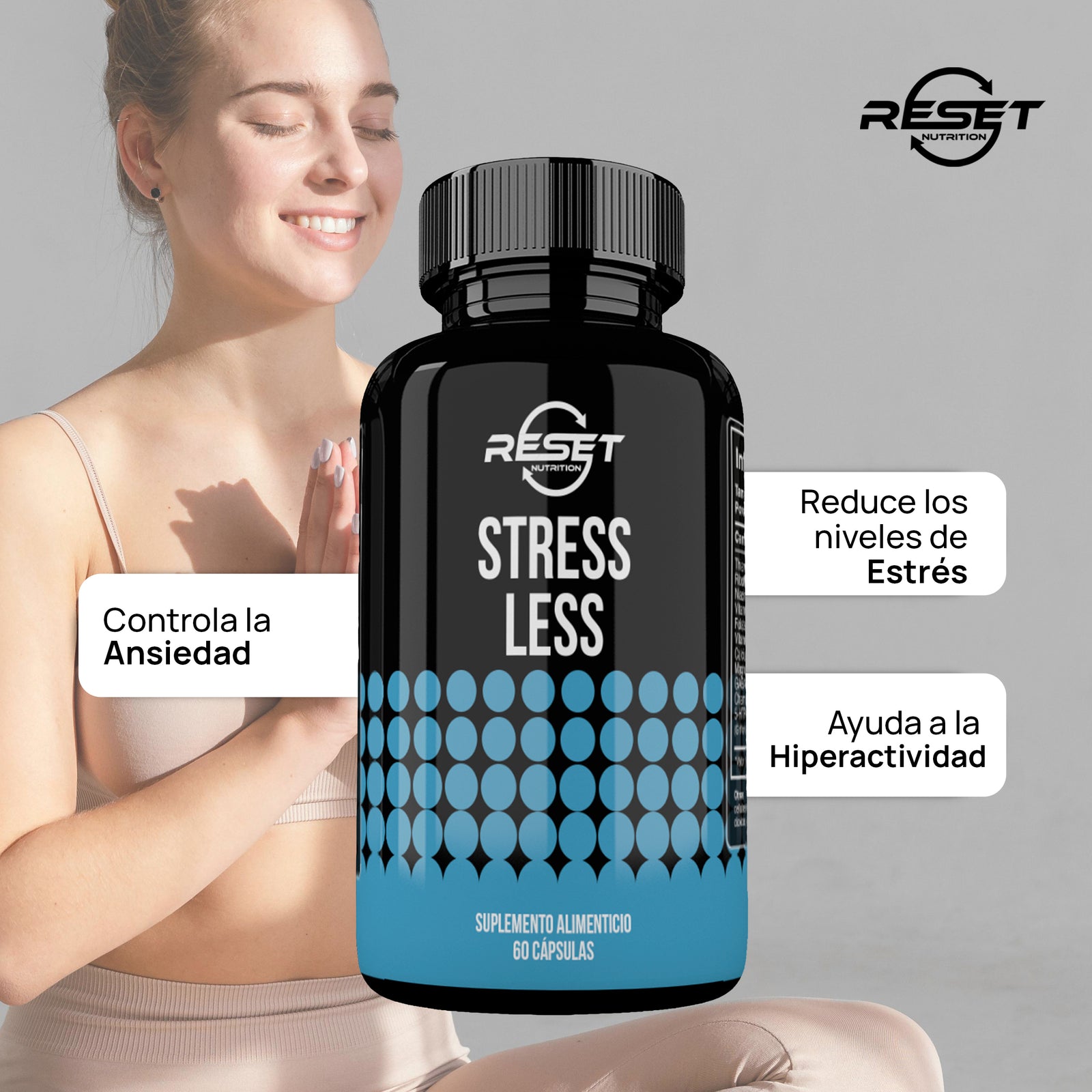 Stress Less - 60 capsules - reduces stress and improves mood