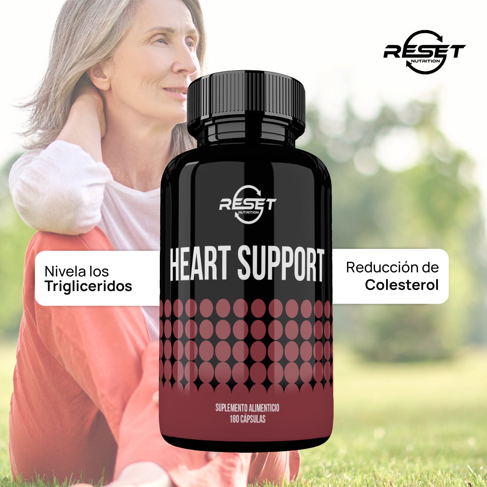 Heart Support - 180 capsules with vitamins and CoQ10 - regulates cholesterol and supports heart health