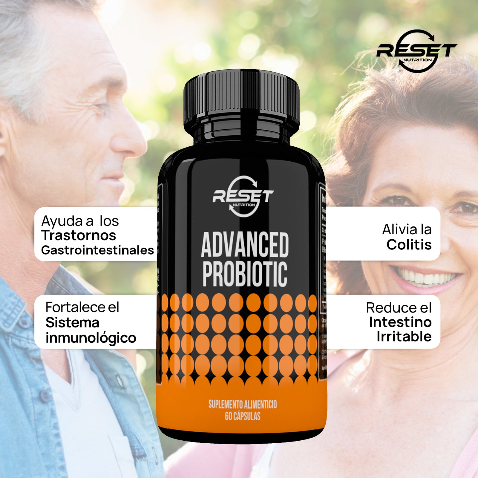 Advanced Probiotic - 60 capsules with 60 billion CFU's - digestive balance and gut health