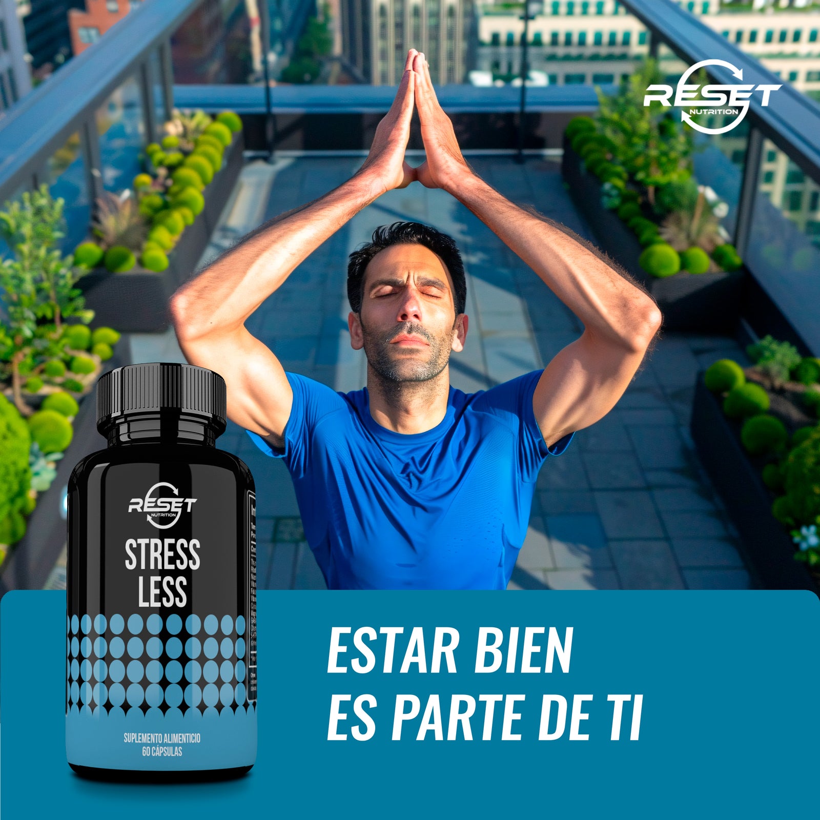 Stress Less - 60 capsules - reduces stress and improves mood