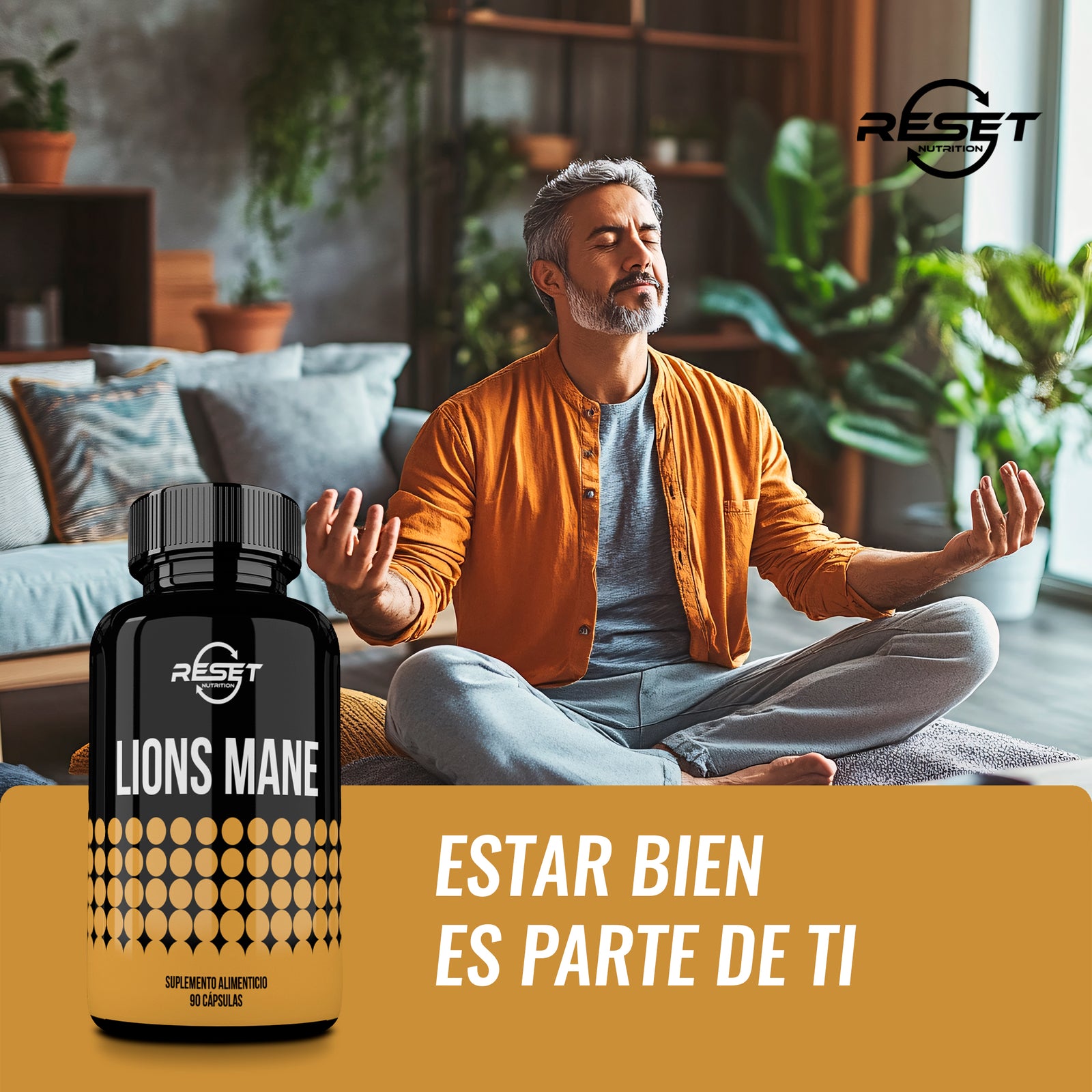 Melena de León - 90 cápsulas - mejora la memoria, el enfoque y fortalece el sistema inmunológico