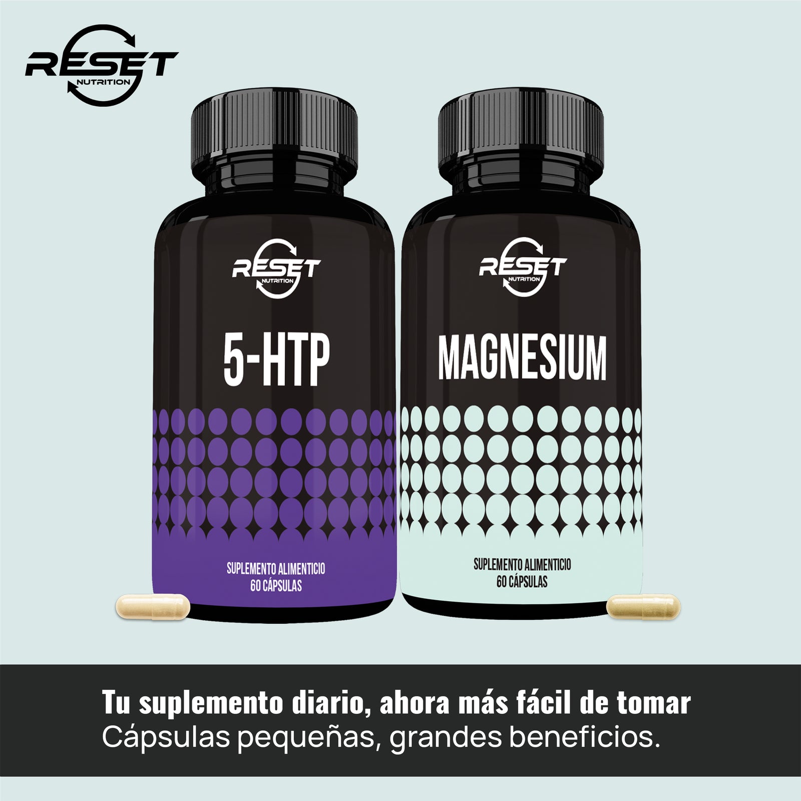 Mood & Relax Kit | 5-HTP + Magnesium | 60 Capsules Each | Dietary Supplement for Better Sleep, Stress Relief & Mood Support