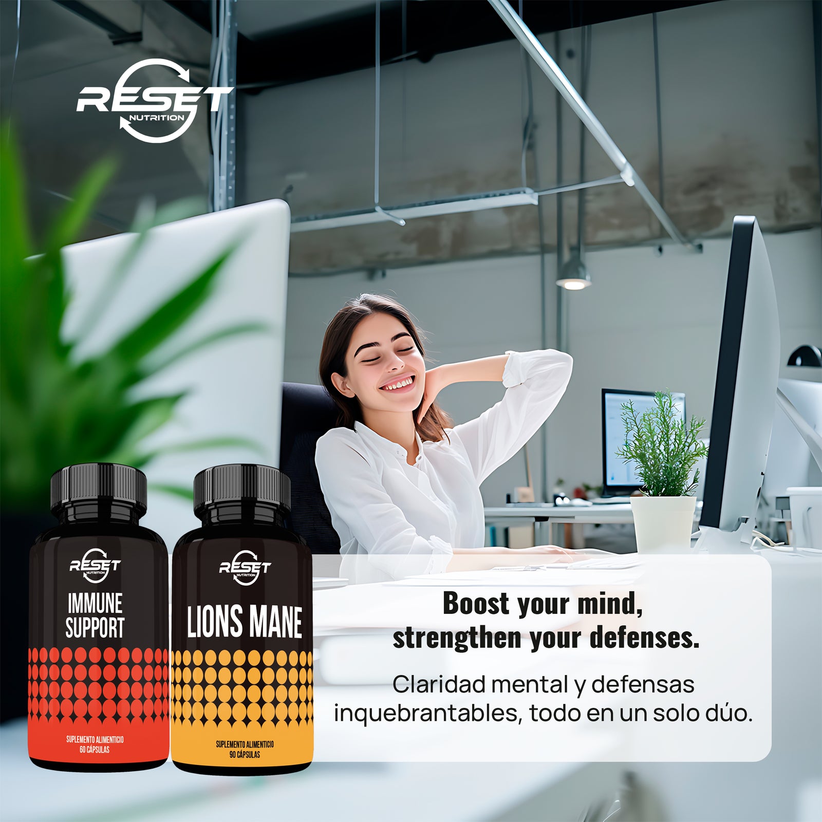 Kit de Melena de León + Apoyo Inmunológico | 90 + 60 Cápsulas | Claridad Mental, Función Cerebral y Apoyo a la Defensa Inmunológica