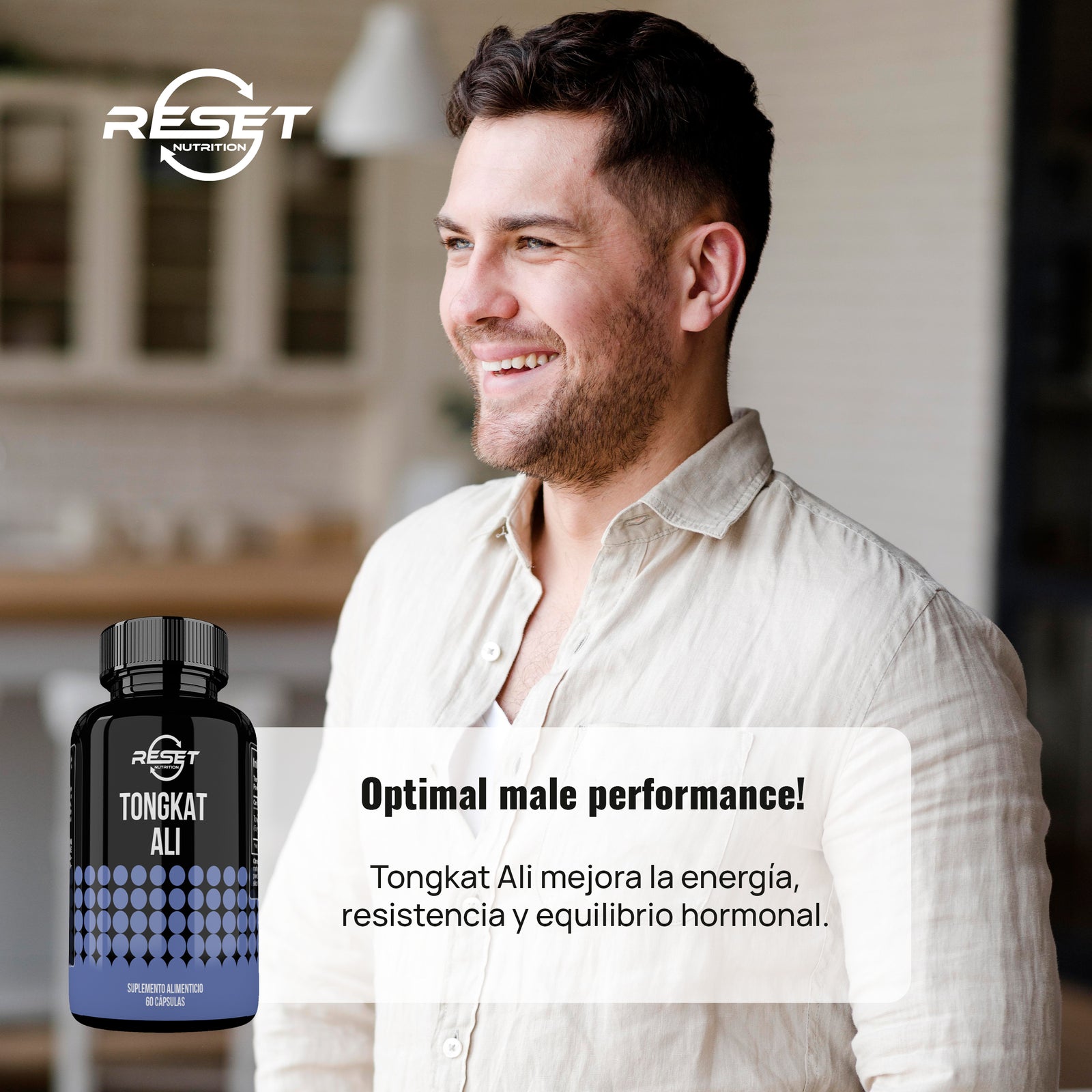 Tongkat Ali 400 mg - 60 cápsulas - aumenta la energía y la resistencia masculina