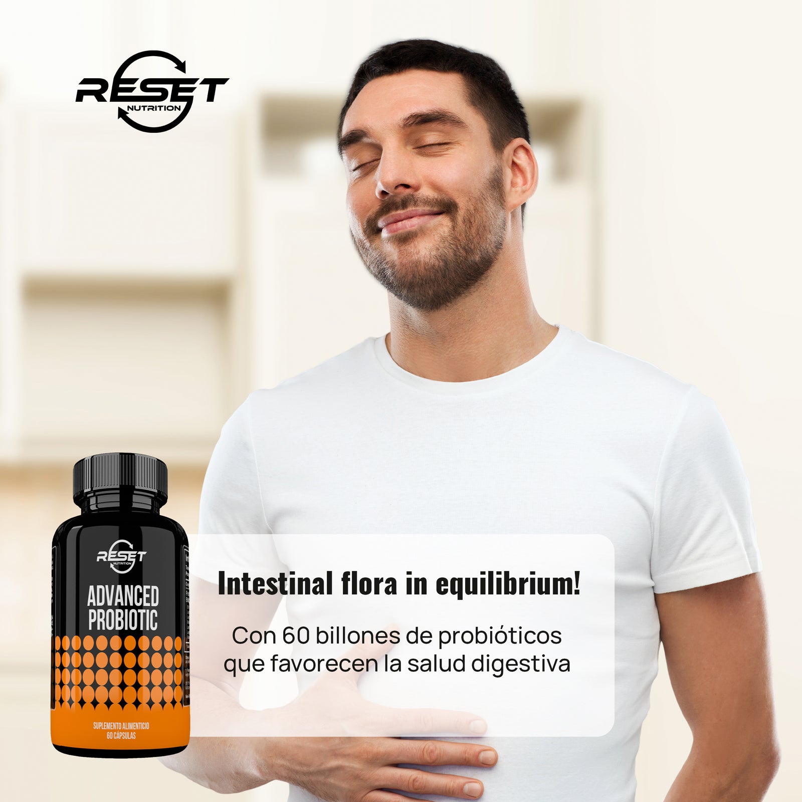 Advanced Probiotic - 60 capsules with 60 billion CFU's - digestive balance and gut health