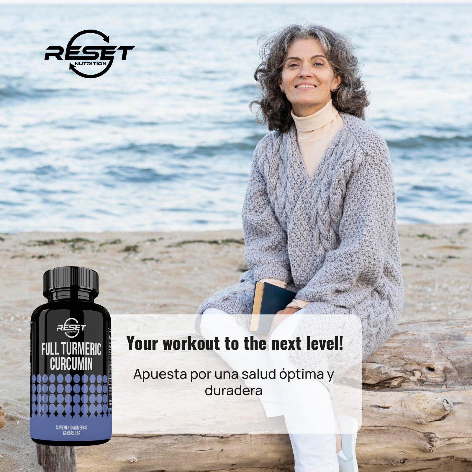 Cúrcuma Curcumina Completa 750 mg - 60 cápsulas - reduce la inflamación y apoya la salud articular y cardíaca