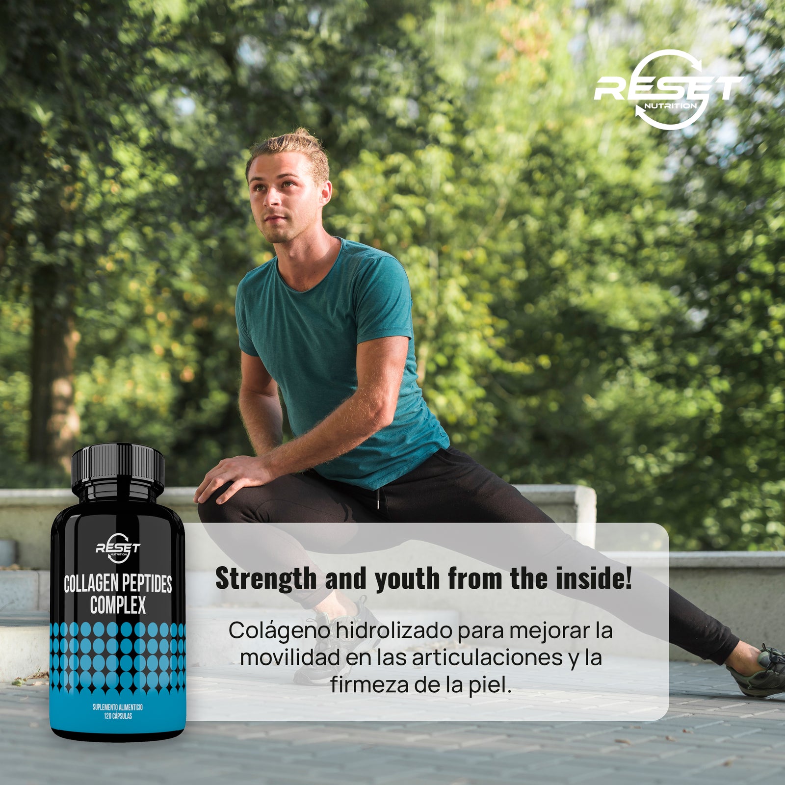 Complejo de Péptidos de Colágeno - 120 Cápsulas - Apoya la Regeneración de la Piel y las Articulaciones