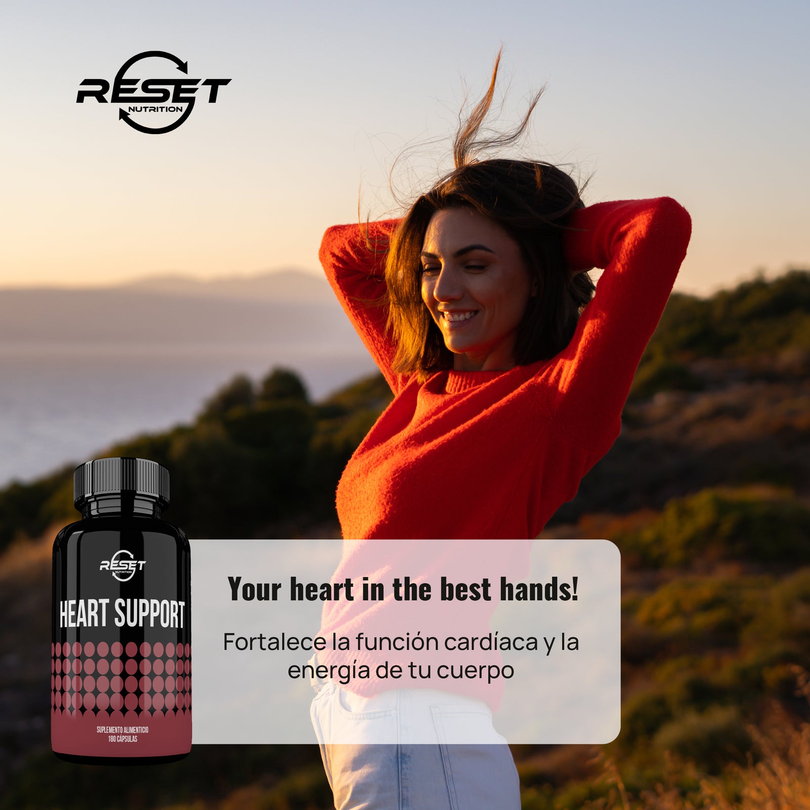 Heart Support - 180 capsules with vitamins and CoQ10 - regulates cholesterol and supports heart health