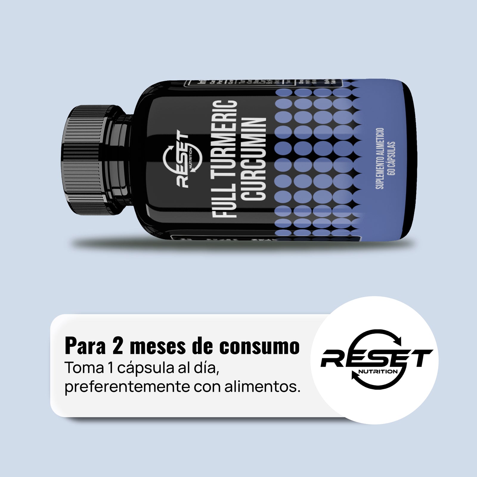 Cúrcuma Curcumina Completa 750 mg - 60 cápsulas - reduce la inflamación y apoya la salud articular y cardíaca