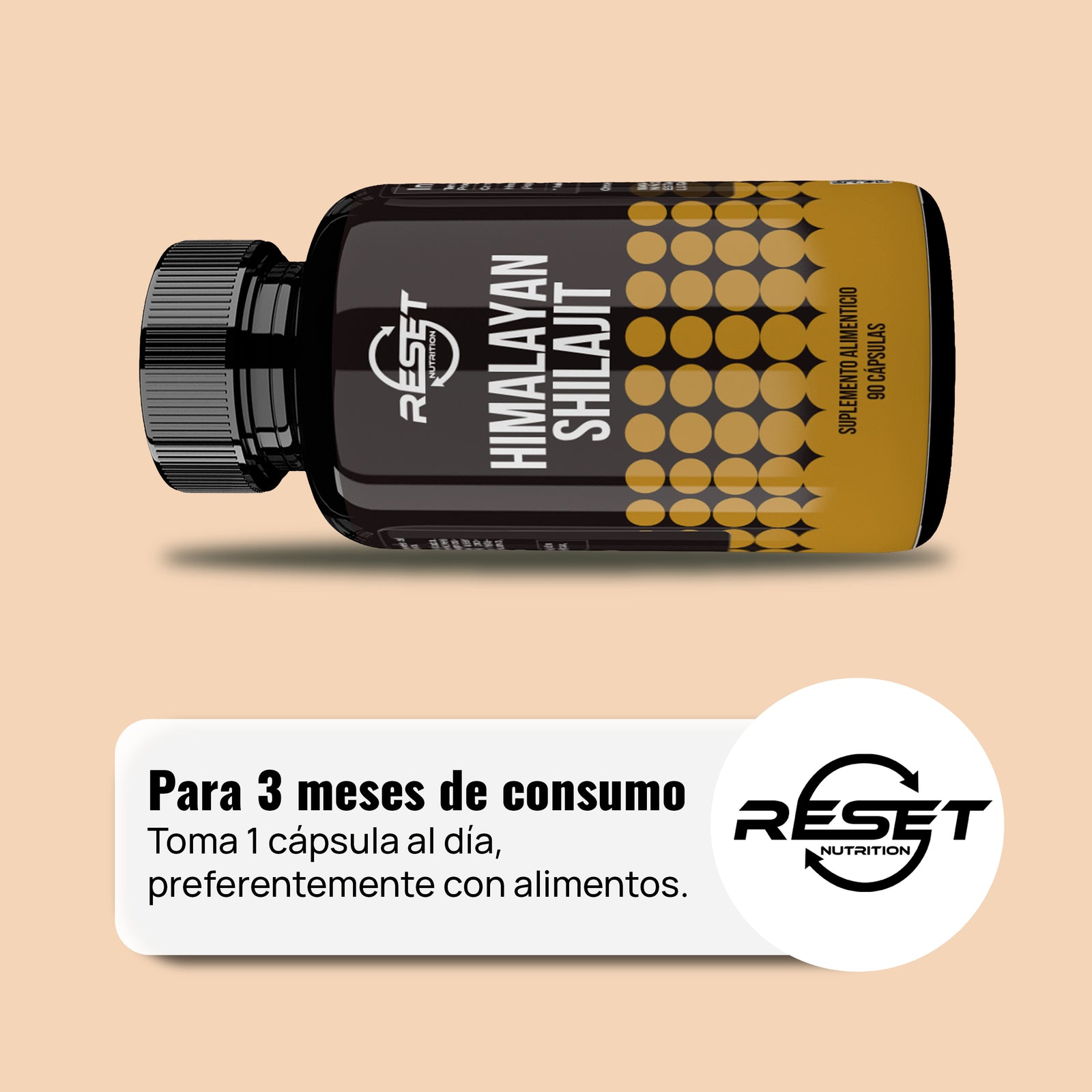 Shilajit del Himalaya - 90 cápsulas 100% natural, puro y orgánico - suministro para 3 meses