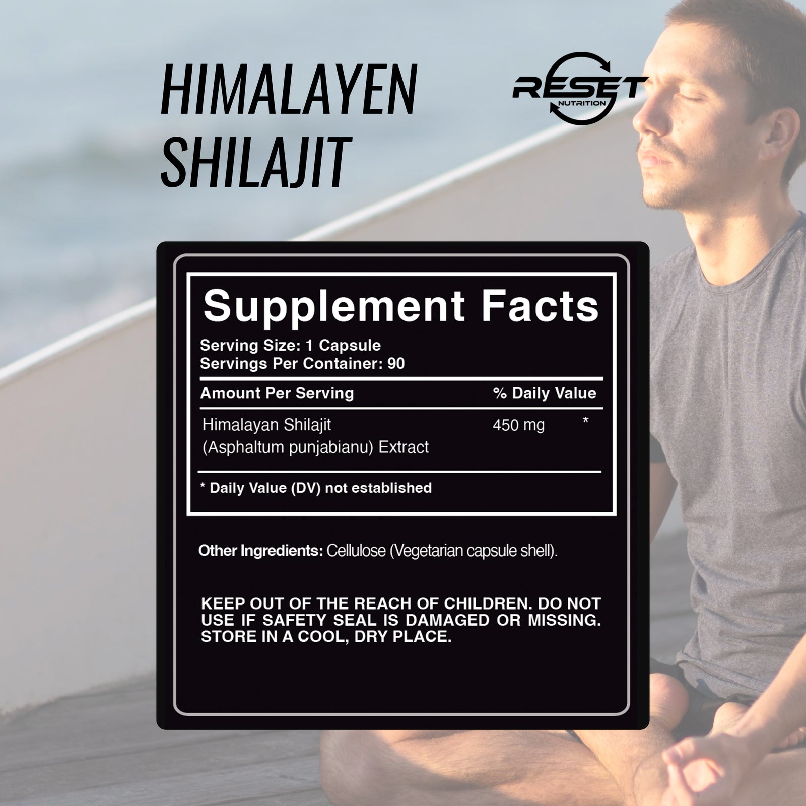 Shilajit del Himalaya - 90 cápsulas 100% natural, puro y orgánico - suministro para 3 meses