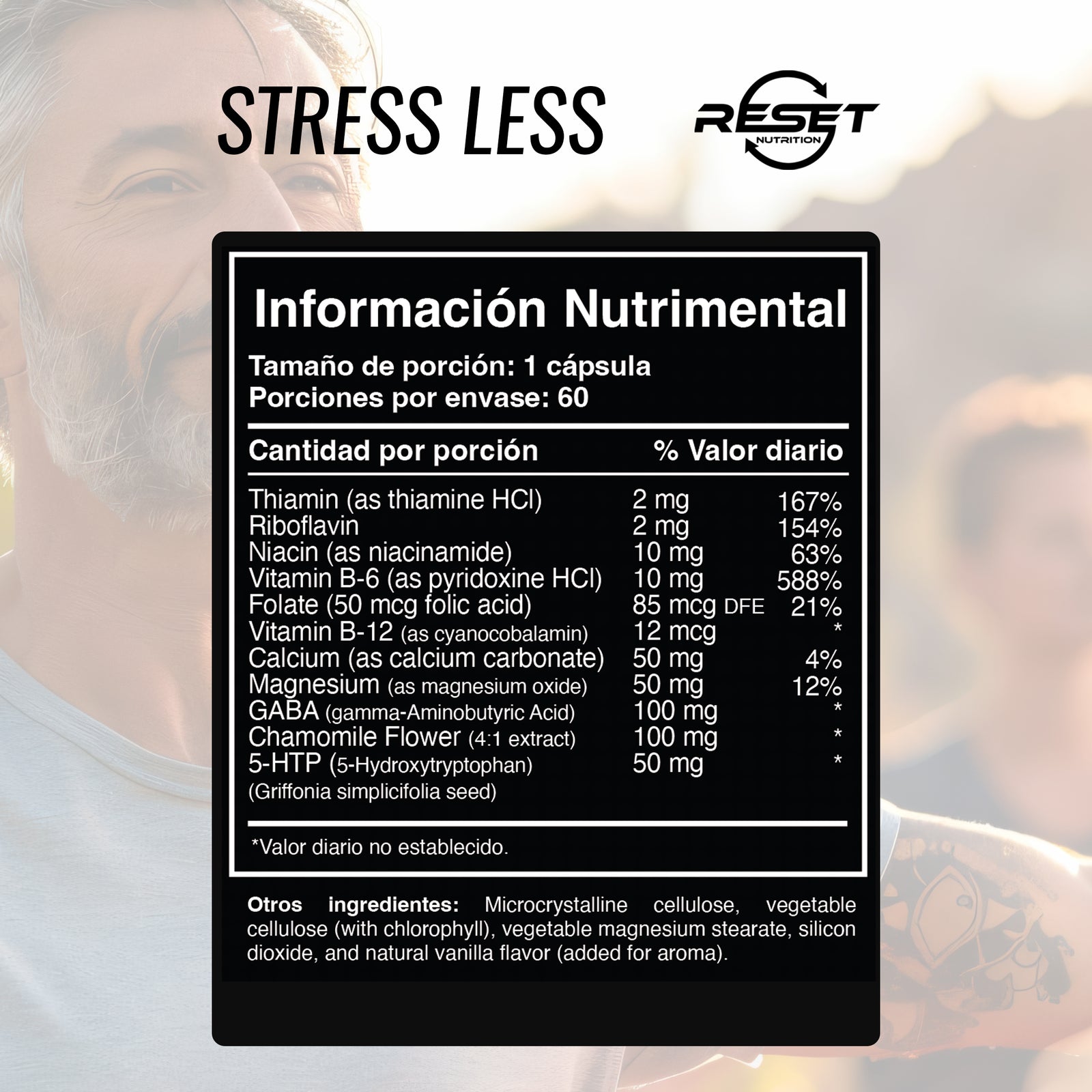 Stress Less - 60 capsules - reduces stress and improves mood
