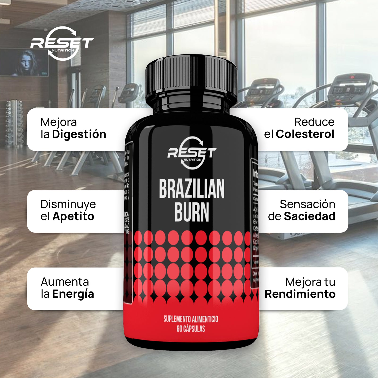 Brazilian Burn - 60 cápsulas con Açaí - suplemento natural ideal para ejercicio y energía