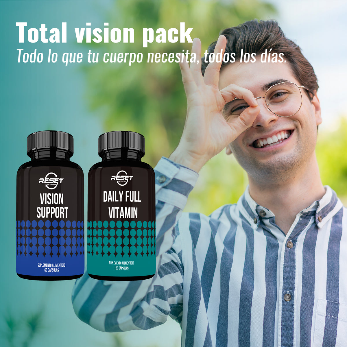 Kit Total Vision | Soporte para la Visión + Multivitamínico Diario | 60 + 120 Cápsulas | Salud Ocular y Nutrición Diaria Completa