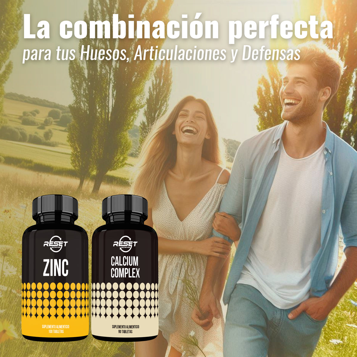 Kit ZinCal | Complejo de Zinc + Calcio | 100 + 90 Tabletas | Fortalecimiento Óseo, Soporte Articular y Salud Inmunológica