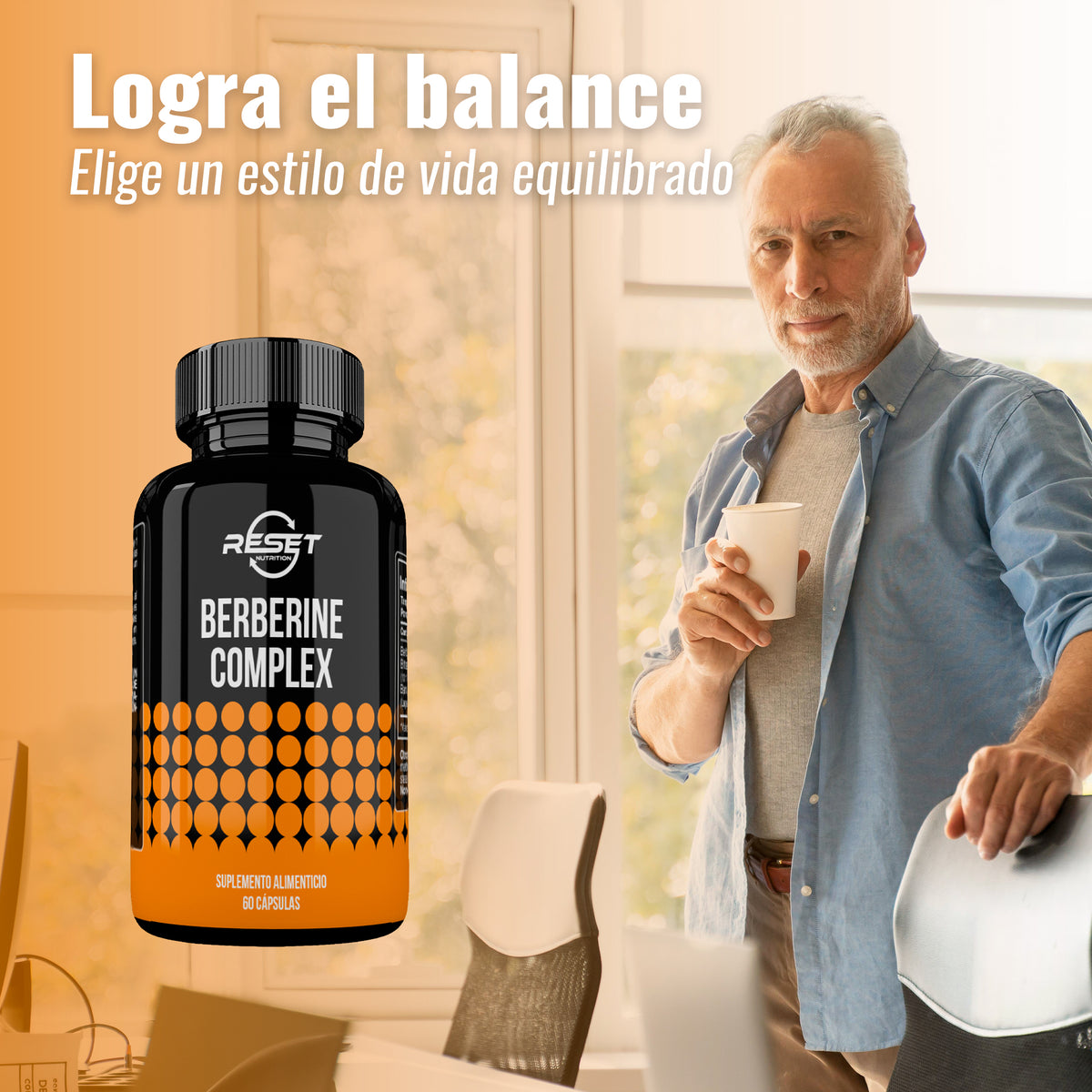 Berberine Complex 500 mg - 60 capsules with natural extract - regulates blood sugar, cholesterol, and triglycerides