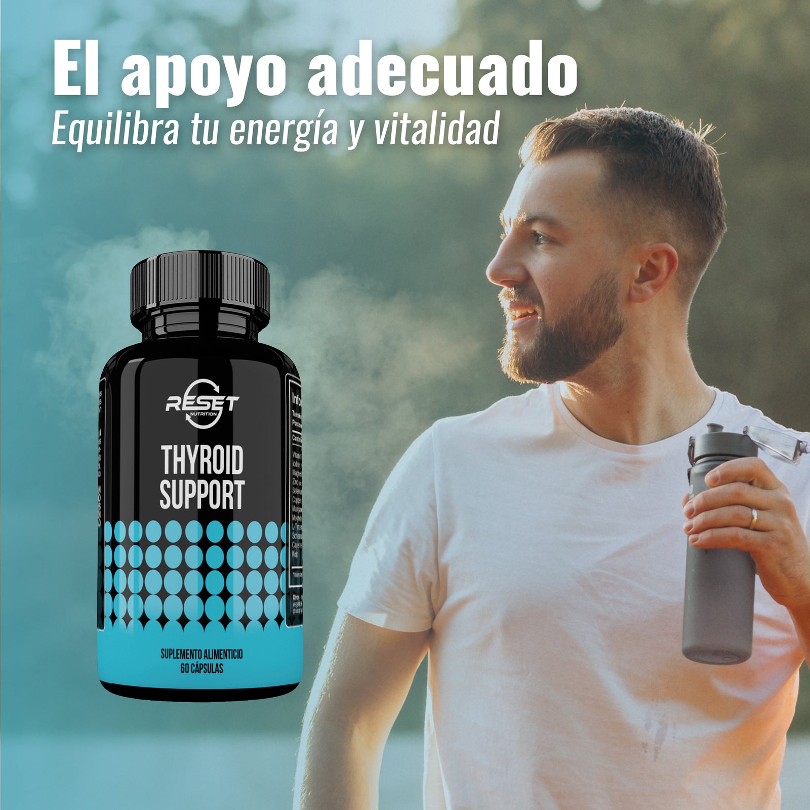 Suplemento Avanzado para el Apoyo de la Tiroides - 60 Cápsulas, - Aumenta la Energía, el Metabolismo y el Bienestar General
