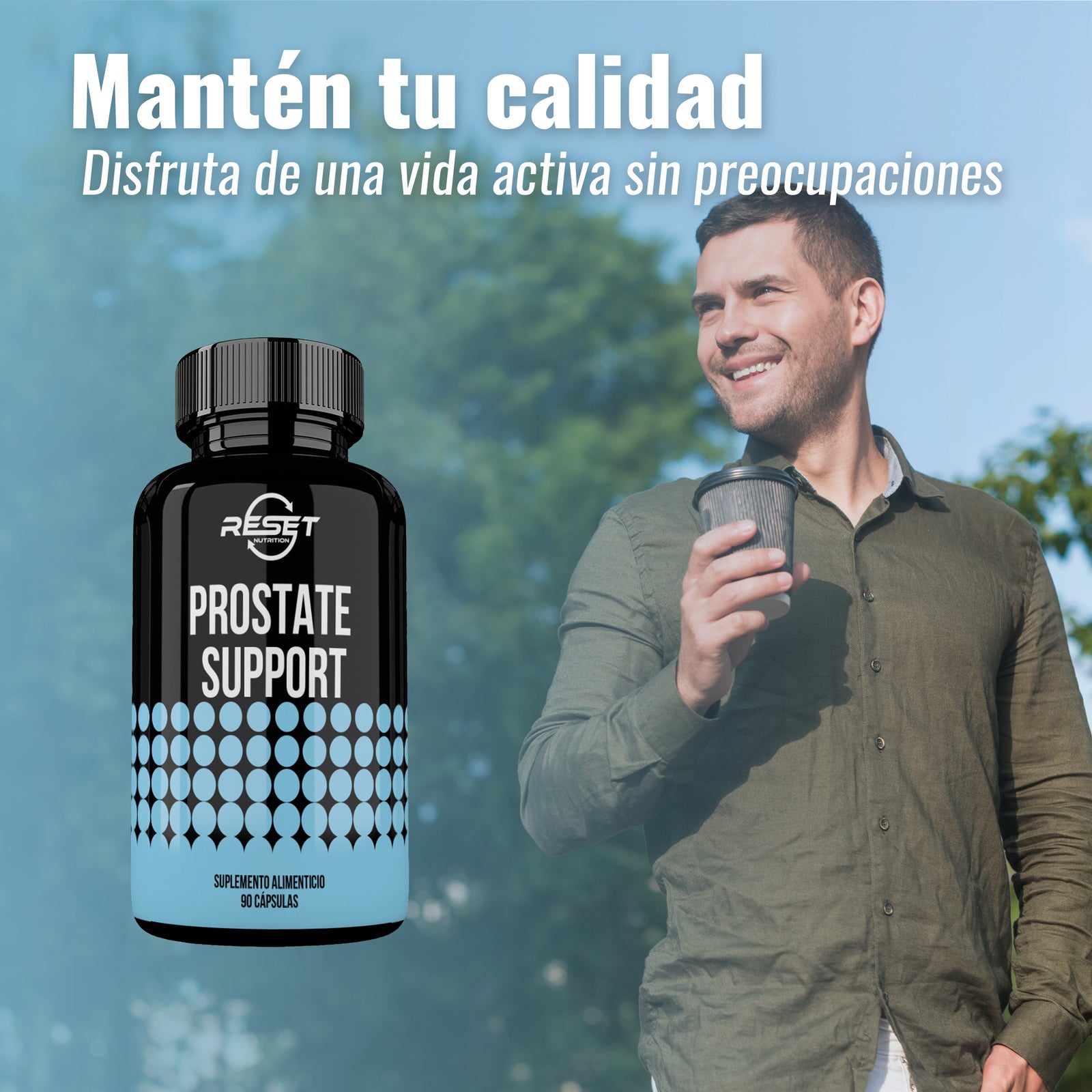 Soporte para la próstata - 90 cápsulas con vitaminas y extractos naturales - apoya la salud de la próstata y urinaria