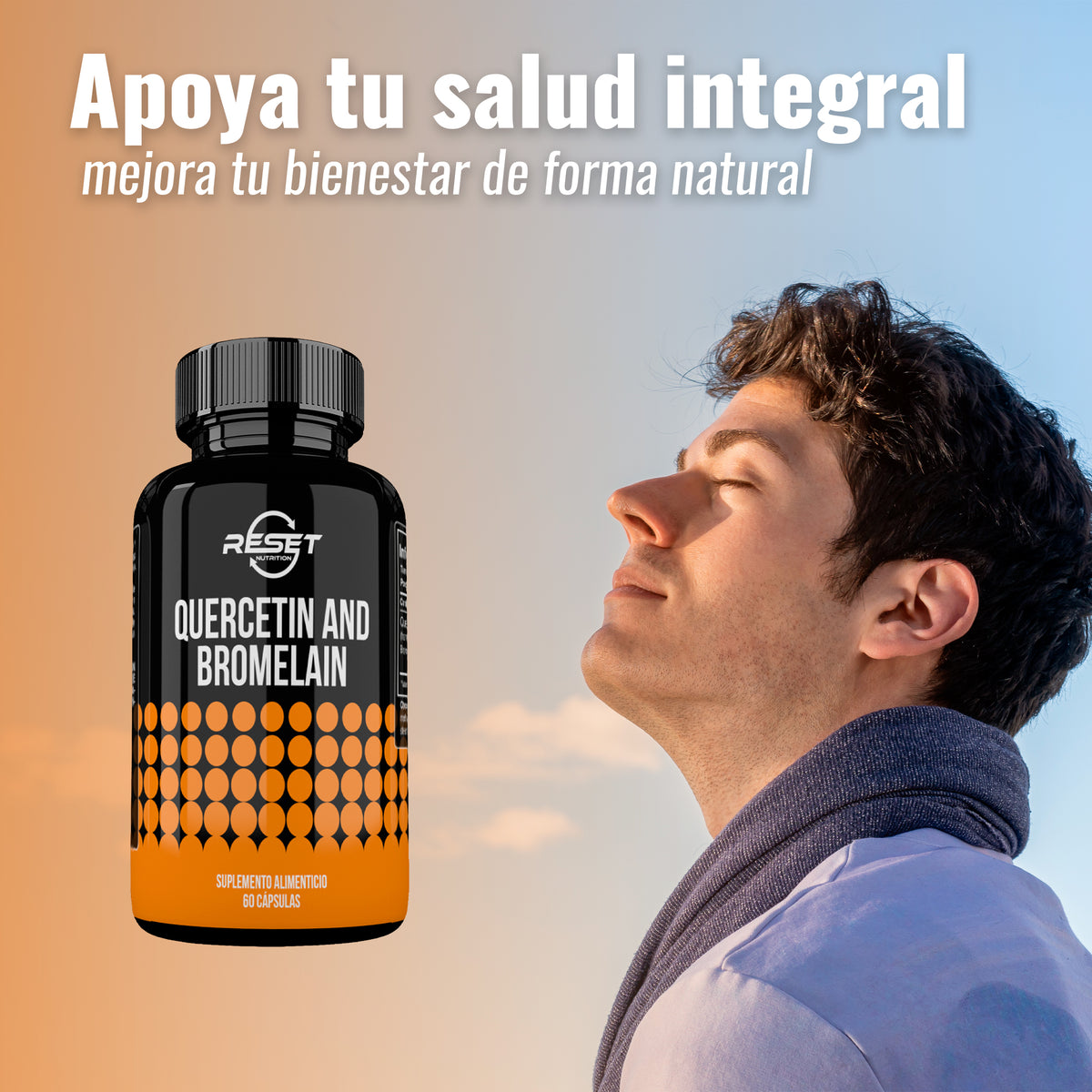 Quercetina y Bromelina 500 mg - 60 cápsulas - apoya la regulación de la presión arterial y el control de la glucosa