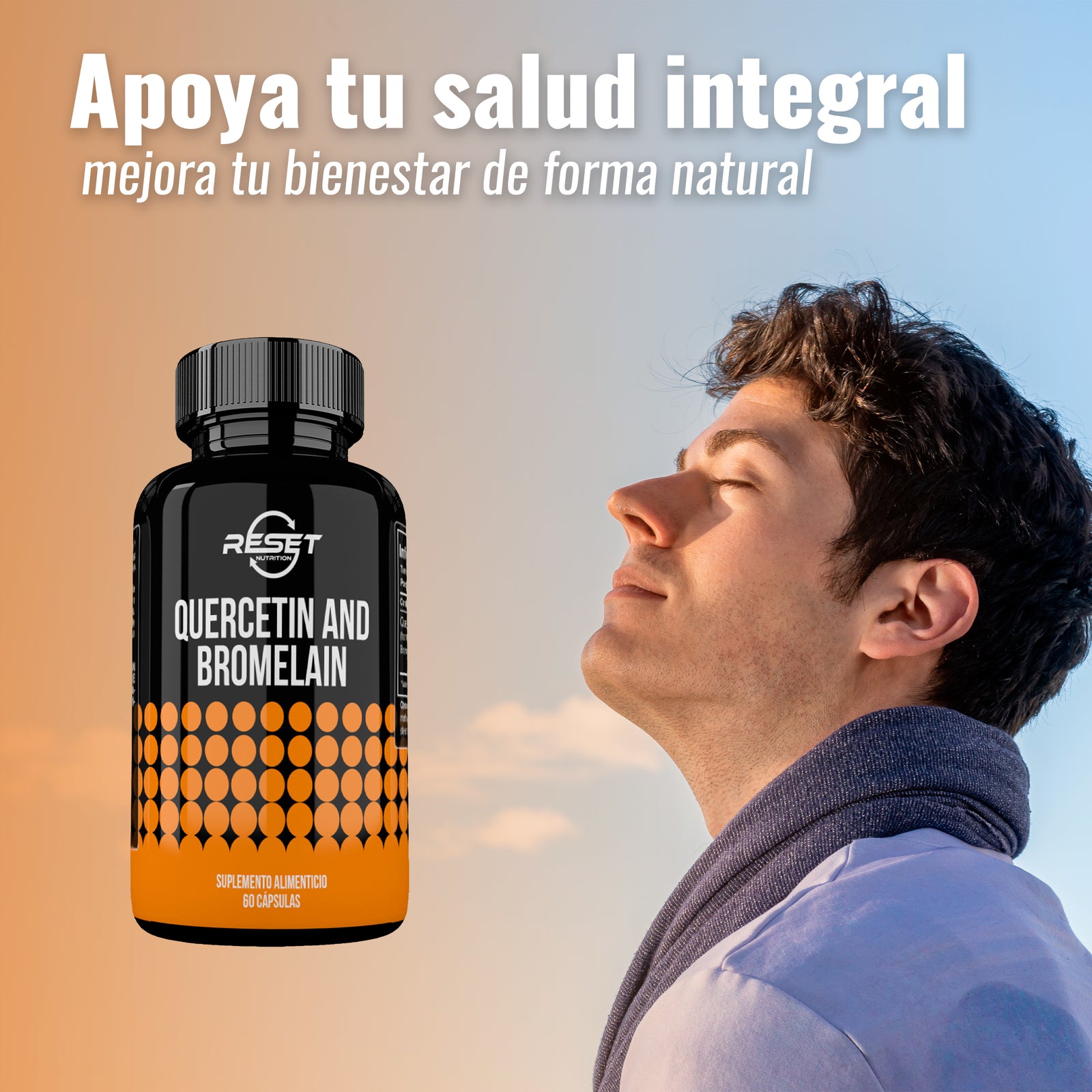 Quercetina y Bromelina 500 mg - 60 cápsulas - apoya la regulación de la presión arterial y el control de la glucosa