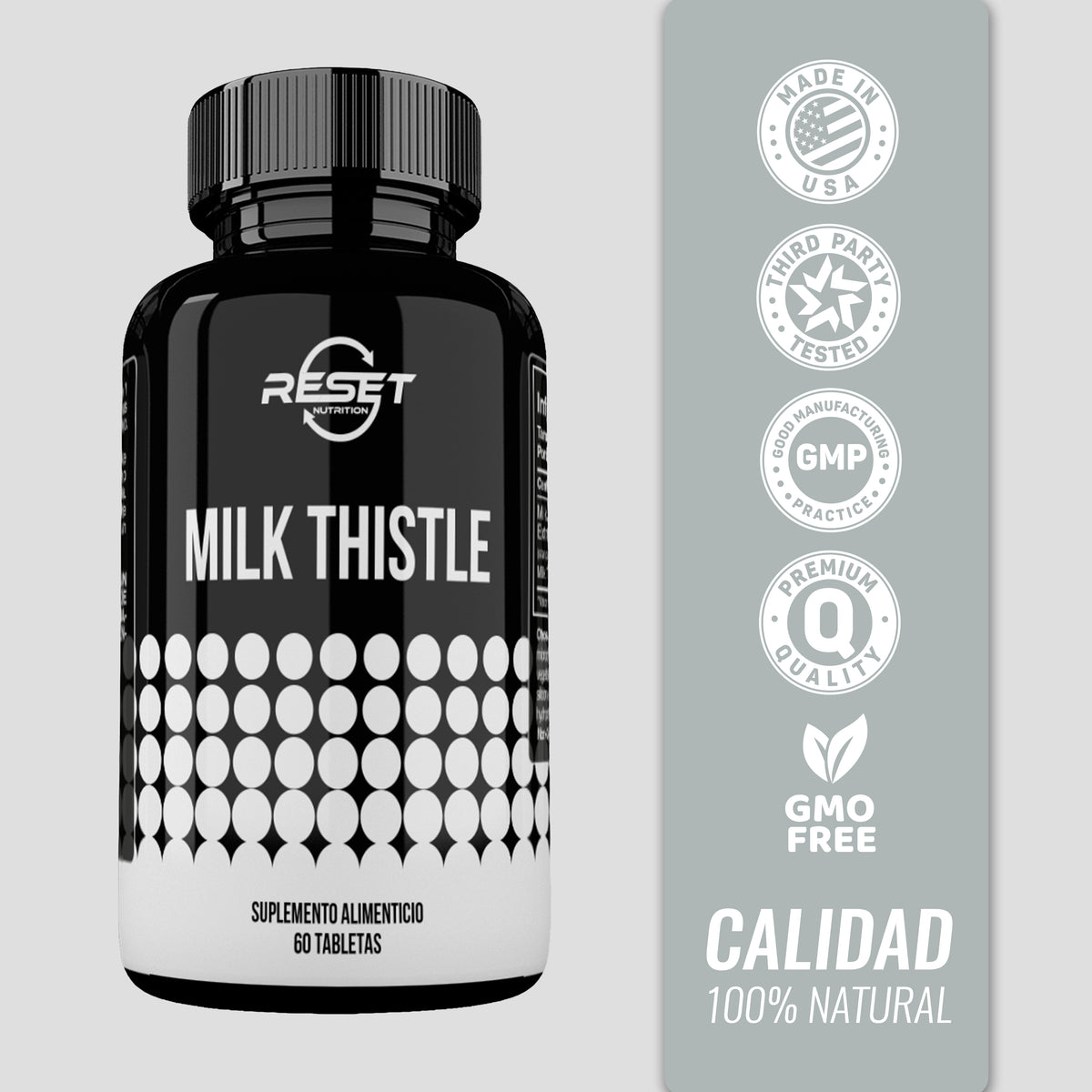 Complejo de Cardo Mariano 450 mg - 60 tabletas - apoya la salud del hígado, regula la presión arterial y mejora el sistema nervioso