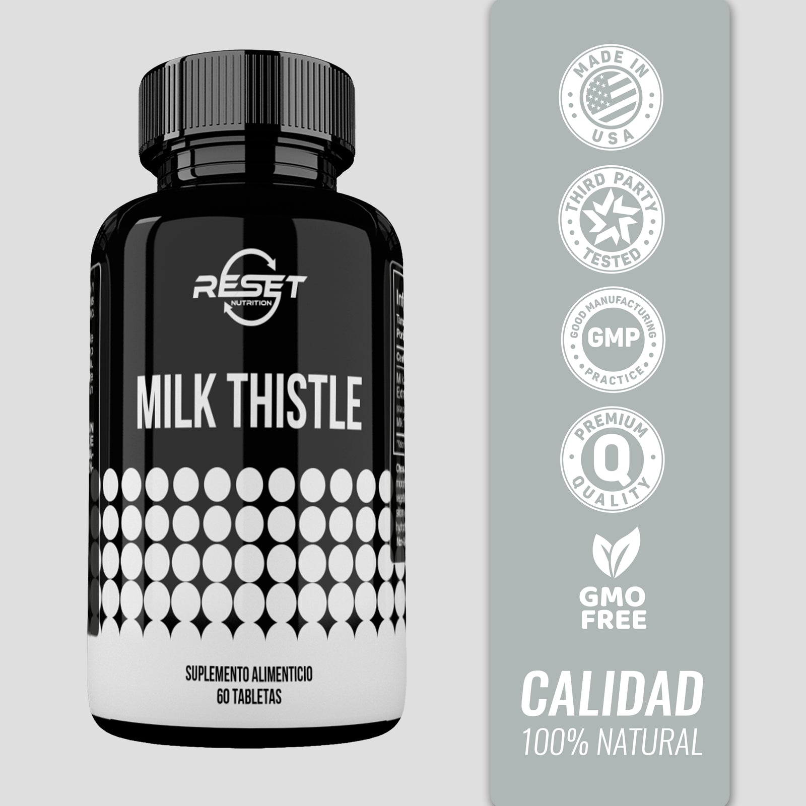 Complejo de Cardo Mariano 450 mg - 60 tabletas - apoya la salud del hígado, regula la presión arterial y mejora el sistema nervioso