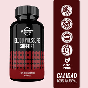 BLOOD PRESSURE SUPPORT | HYPERTENSION | HIGH PRESSURE | 90 CAPSULES | RESET NUTRITION | MADE IN USA