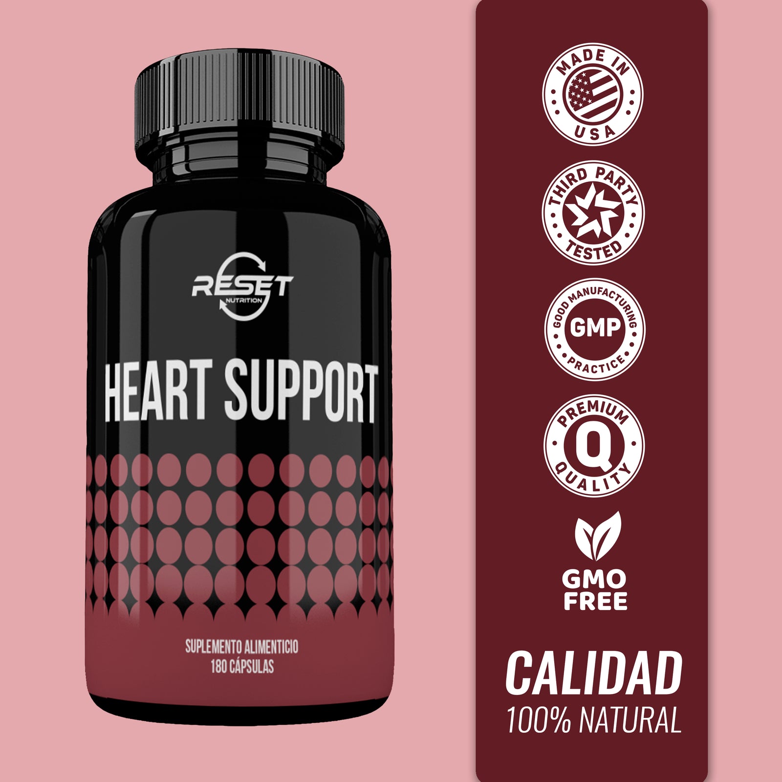 Soporte para el corazón - 180 cápsulas con vitaminas y CoQ10 - regula el colesterol y apoya la salud del corazón