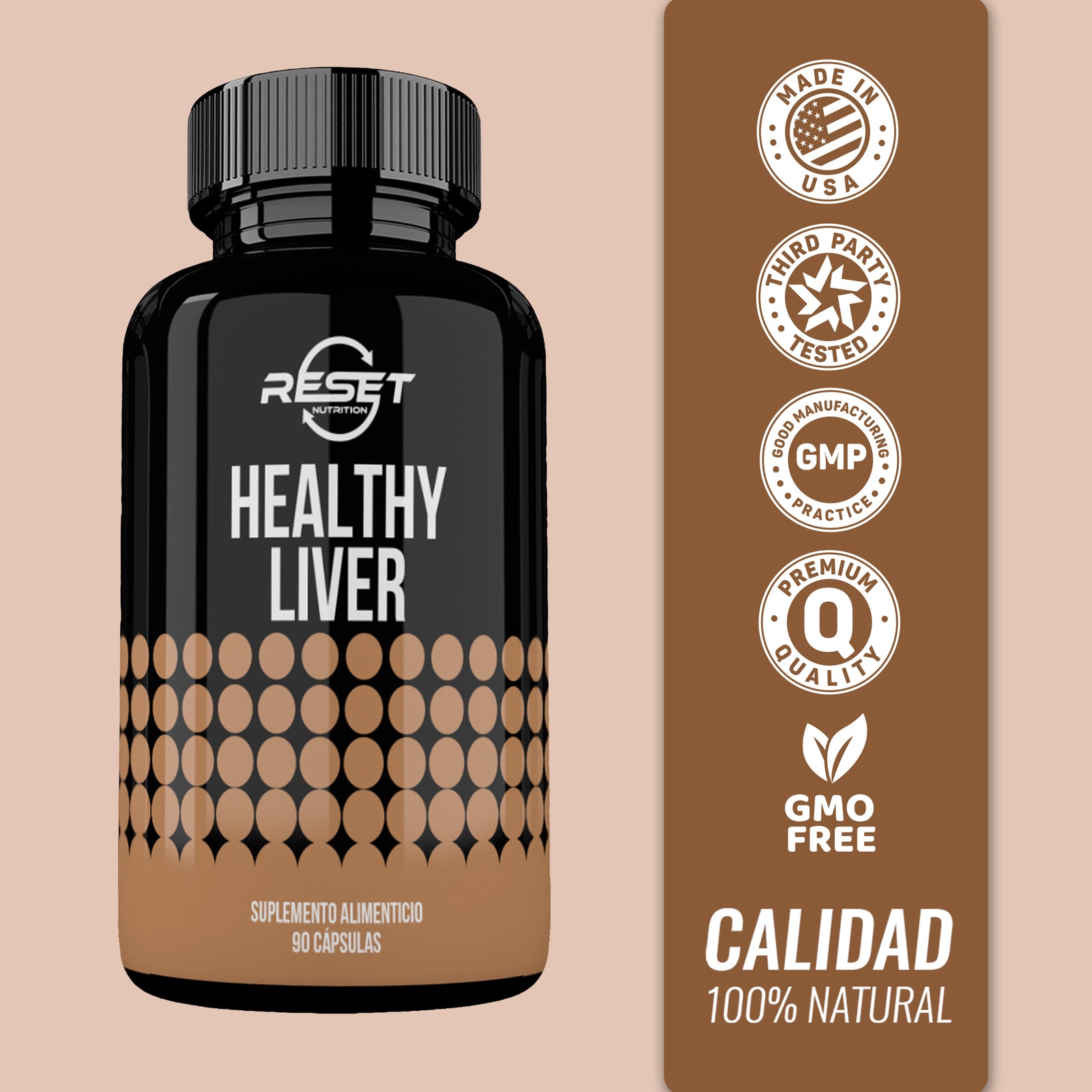Hígado Saludable - 90 cápsulas con extractos naturales - protege y desintoxica el hígado