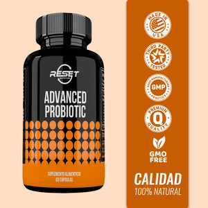 ADVANCED PROBIOTIC | PROBIOTICS 60 BILLION UFC'S | DIGESTION | 60 CAPSULES | RESET NUTRITION | MADE IN USA