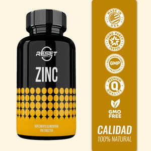 ZINC | HIGH PRESSURE | HYPERTENSION| | 100 TABLETS | RESET NUTRITION | MADE IN USA