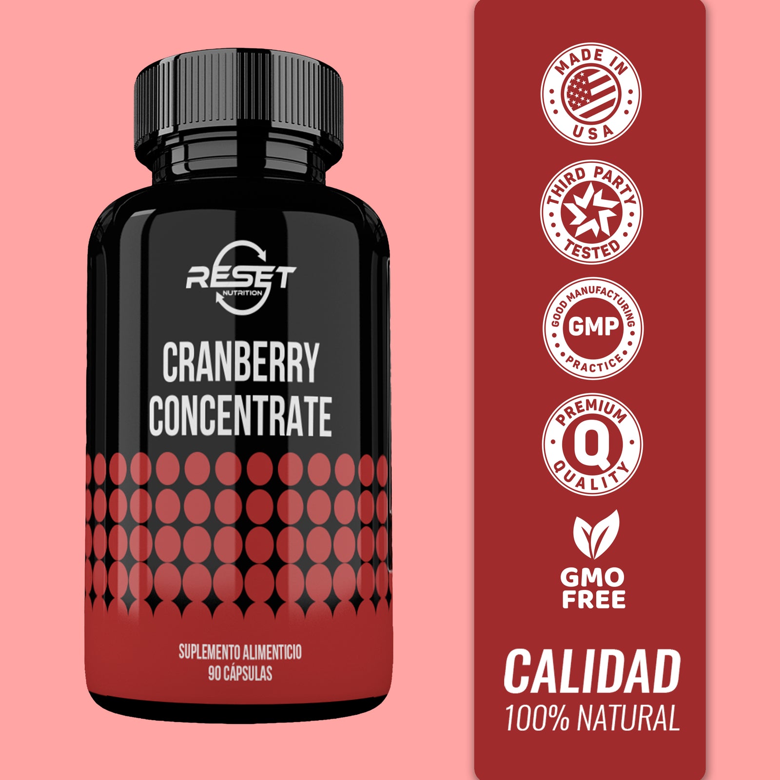 Concentrado de arándano rojo 12,600 mg - 90 cápsulas con extracto de arándano rojo - apoya la salud del tracto urinario y los riñones