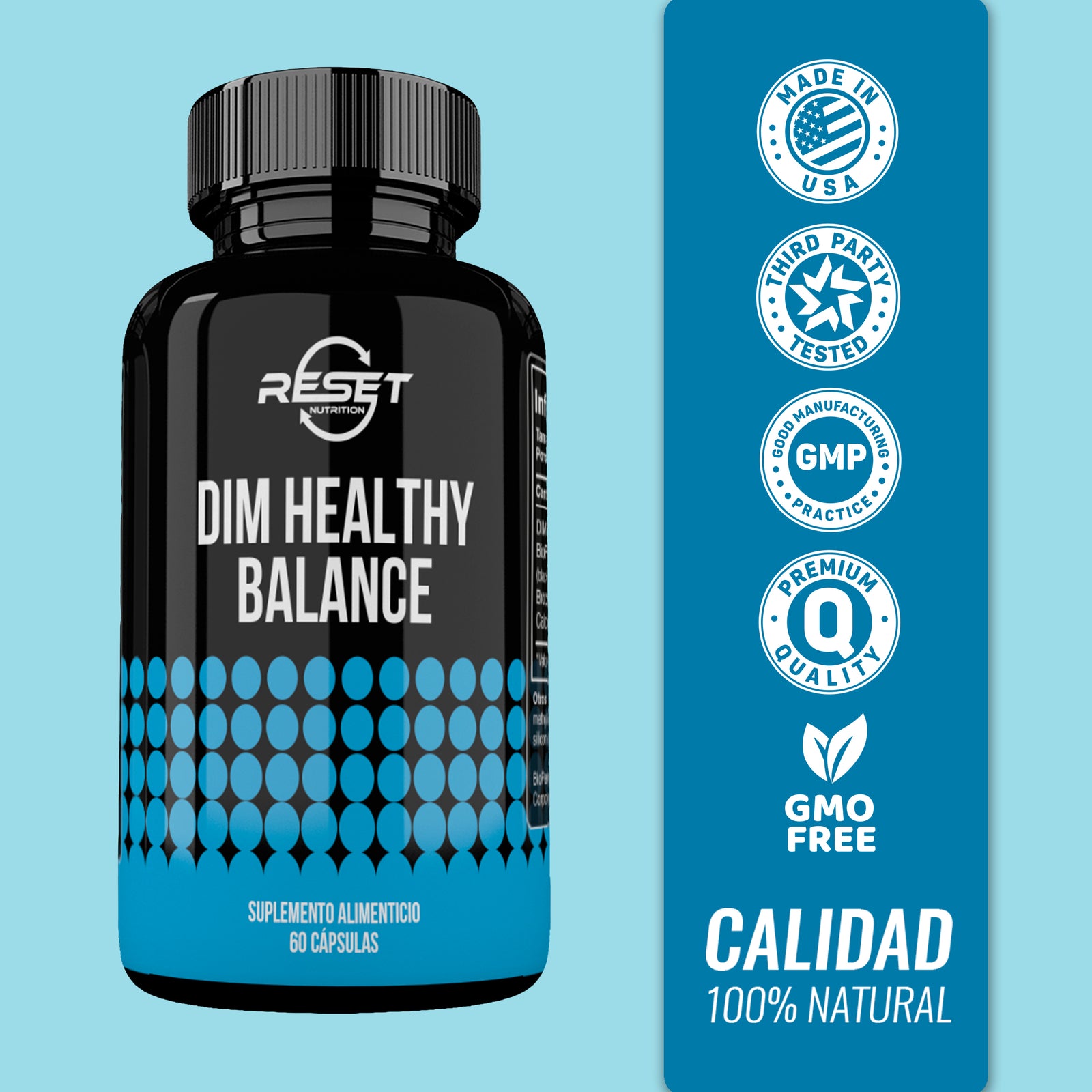 DIM Healthy Balance – 60 Cápsulas - Apoyo al Metabolismo del Estrógeno con BioPerine® y Extracto de Brócoli