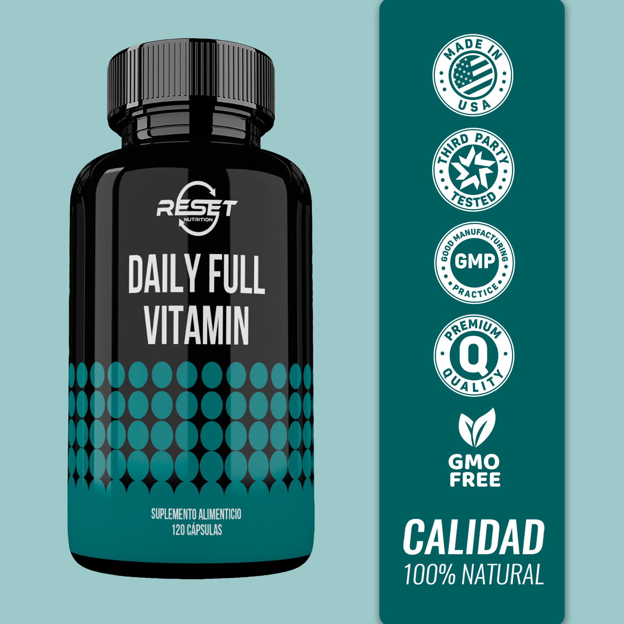 Vitamina Completa Diaria - 120 cápsulas con vitaminas y minerales - fortalece el sistema inmunológico y apoya el desarrollo físico