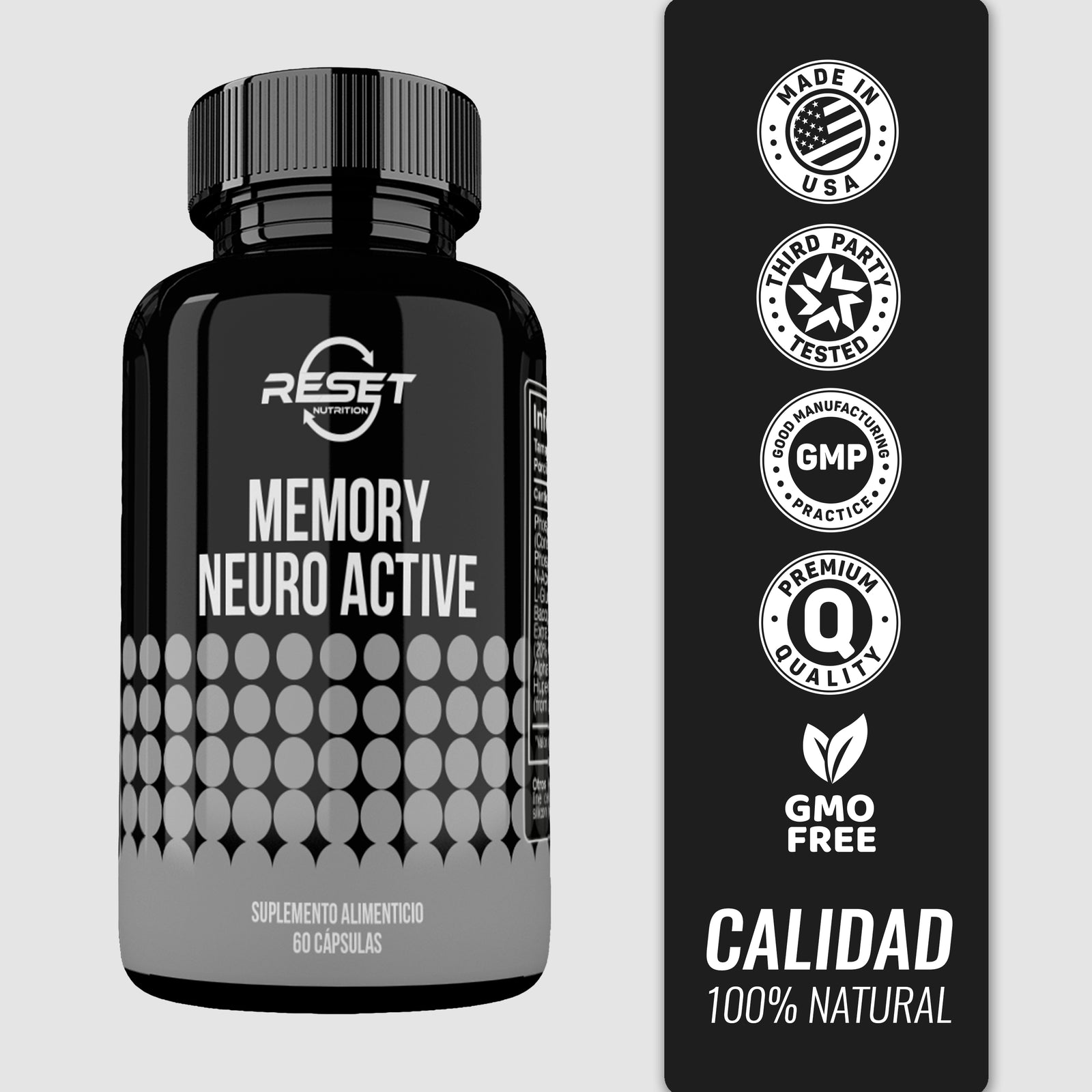 Memory Neuro Active - 60 cápsulas - mejora el enfoque, la memoria y la agilidad mental
