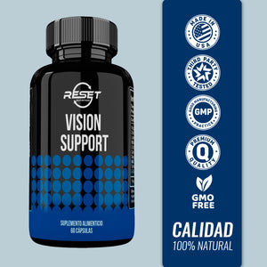 VISION SUPPORT | LUTEÍNA | SUPLEMENTO DE VISIÓN | 60 CÁPSULAS | RESET NUTRITION | HECHO EN EE.UU