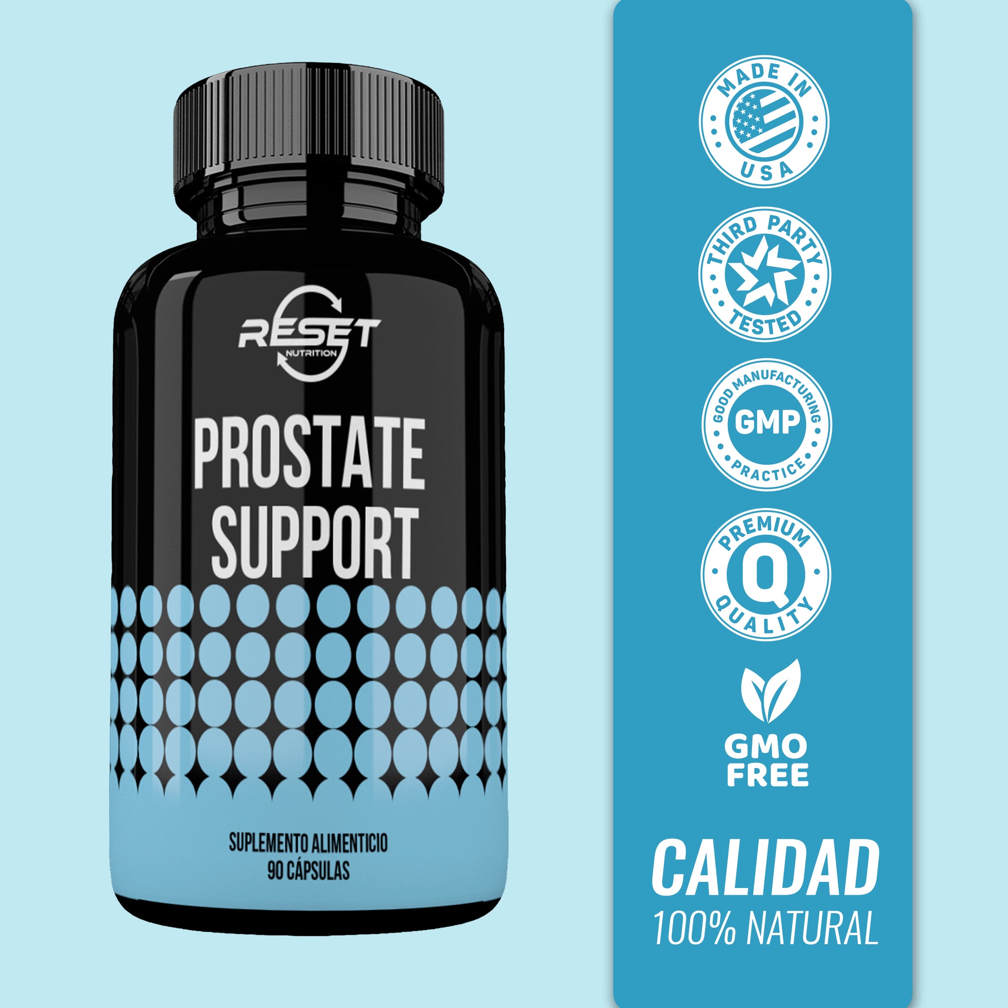 Soporte para la próstata - 90 cápsulas con vitaminas y extractos naturales - apoya la salud de la próstata y urinaria