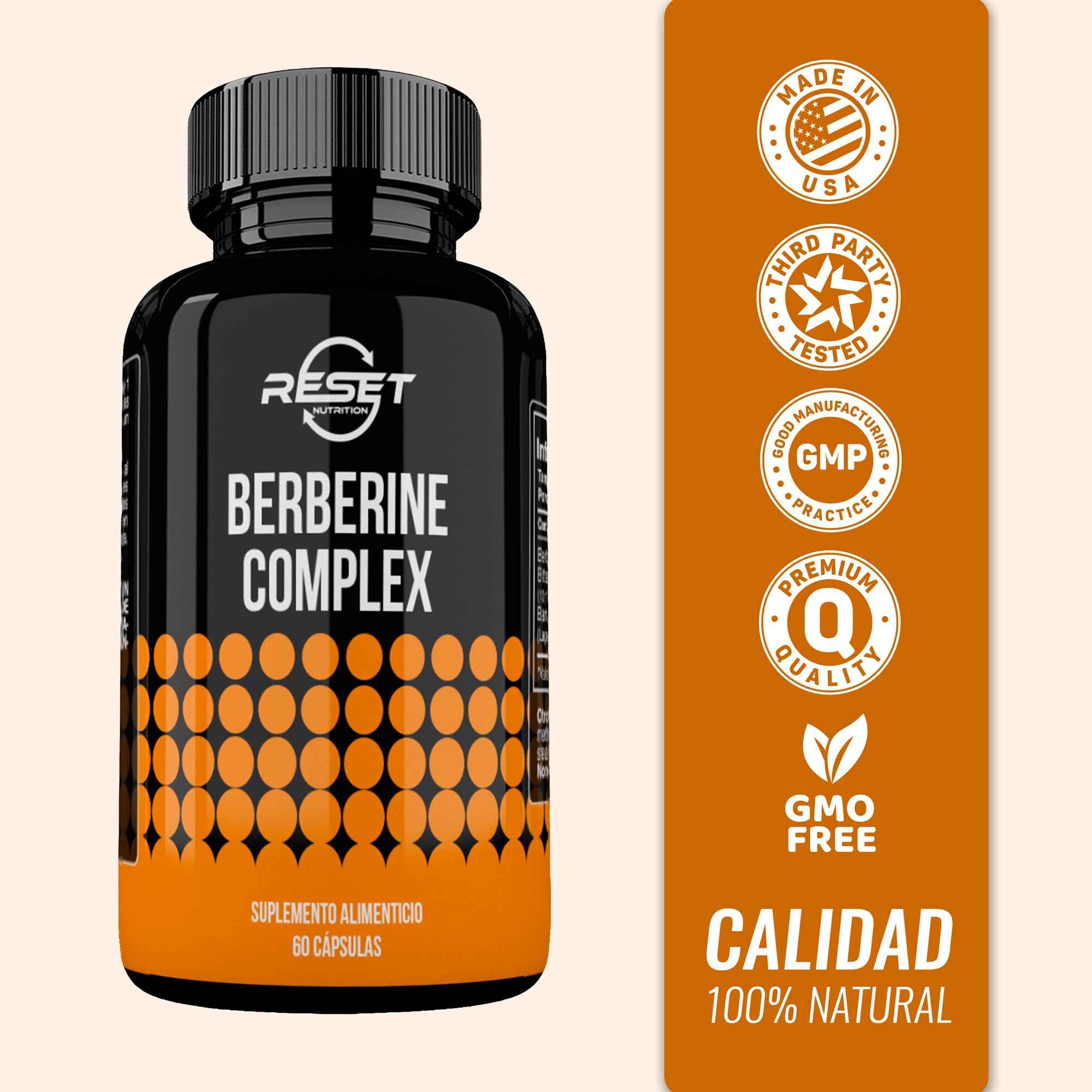 Complejo de Berberina 500 mg - 60 cápsulas con extracto natural - regula el azúcar en sangre, el colesterol y los triglicéridos