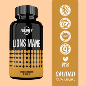 LIONS MANE | IMMUNE SYSTEM, MEMORY AND FOCUS | 90 CAPSULES | RESET NUTRITION | MADE IN USA