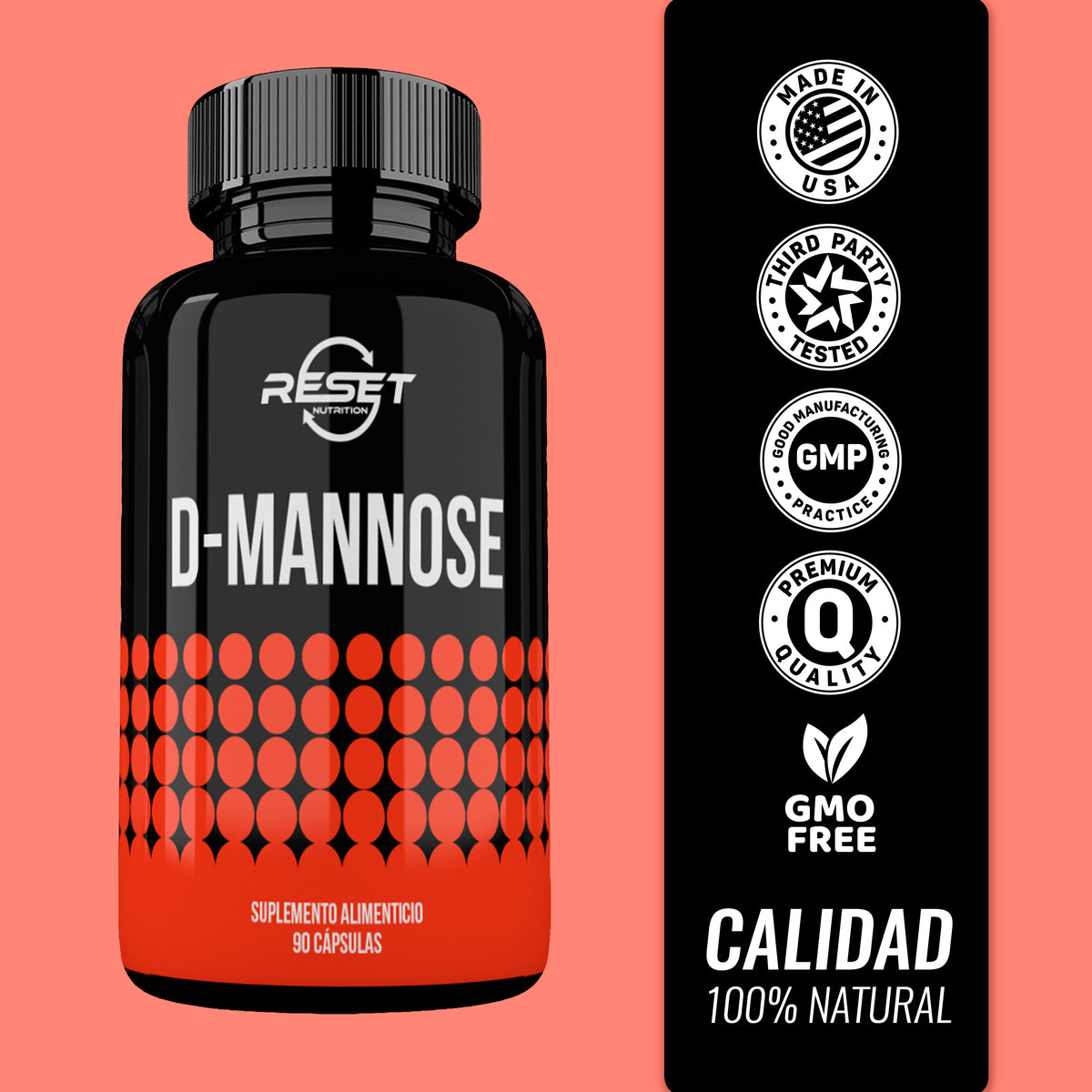 D-Manosa 1500 mg - 90 cápsulas con absorción óptima - previene y combate las infecciones urinarias