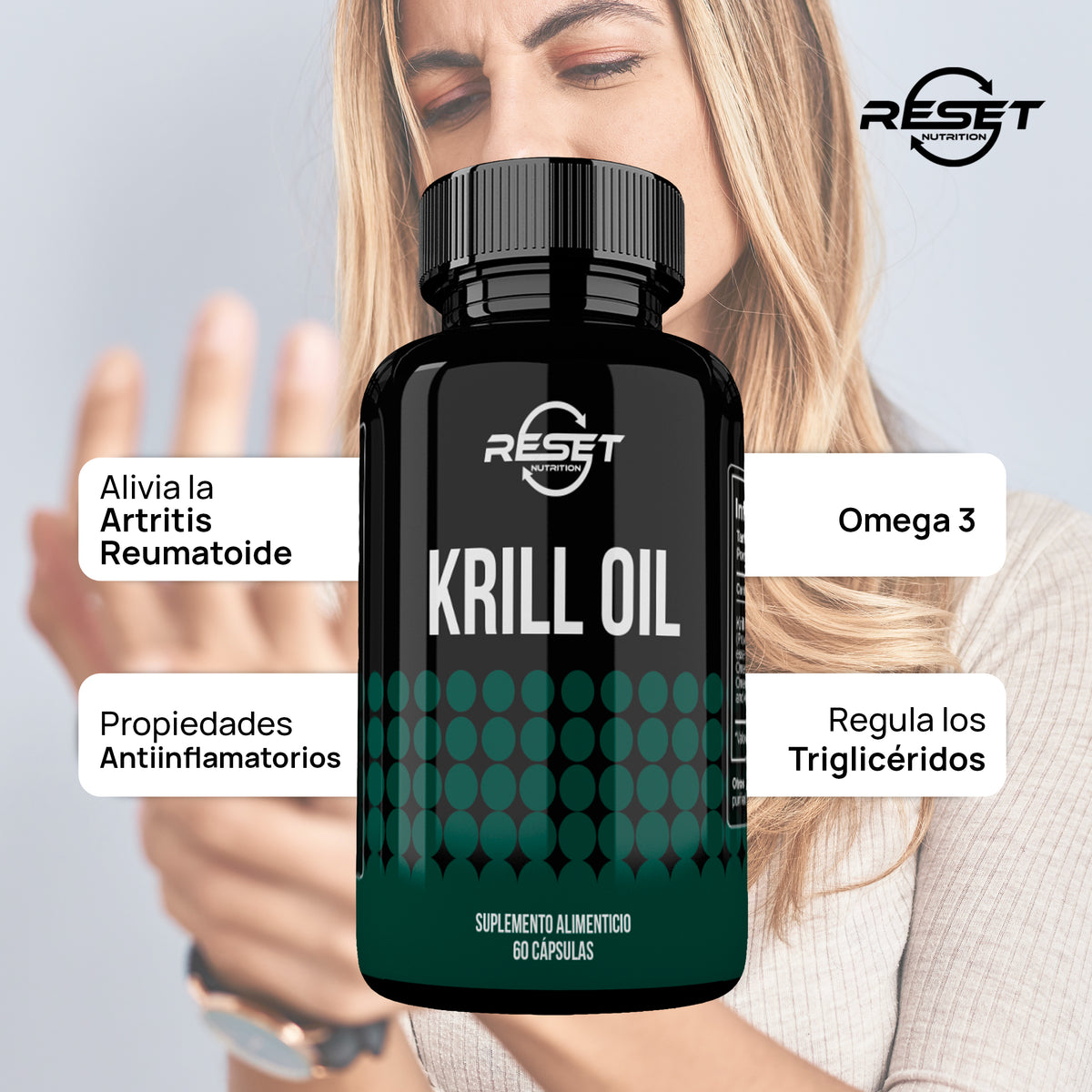 Aceite de kril 500 mg - 60 cápsulas con astaxantina - mejora la memoria, la concentración y la salud cardiovascular