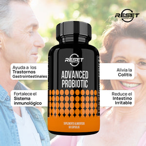 ADVANCED PROBIOTIC | PROBIOTICS 60 BILLION UFC'S | DIGESTION | 60 CAPSULES | RESET NUTRITION | MADE IN USA