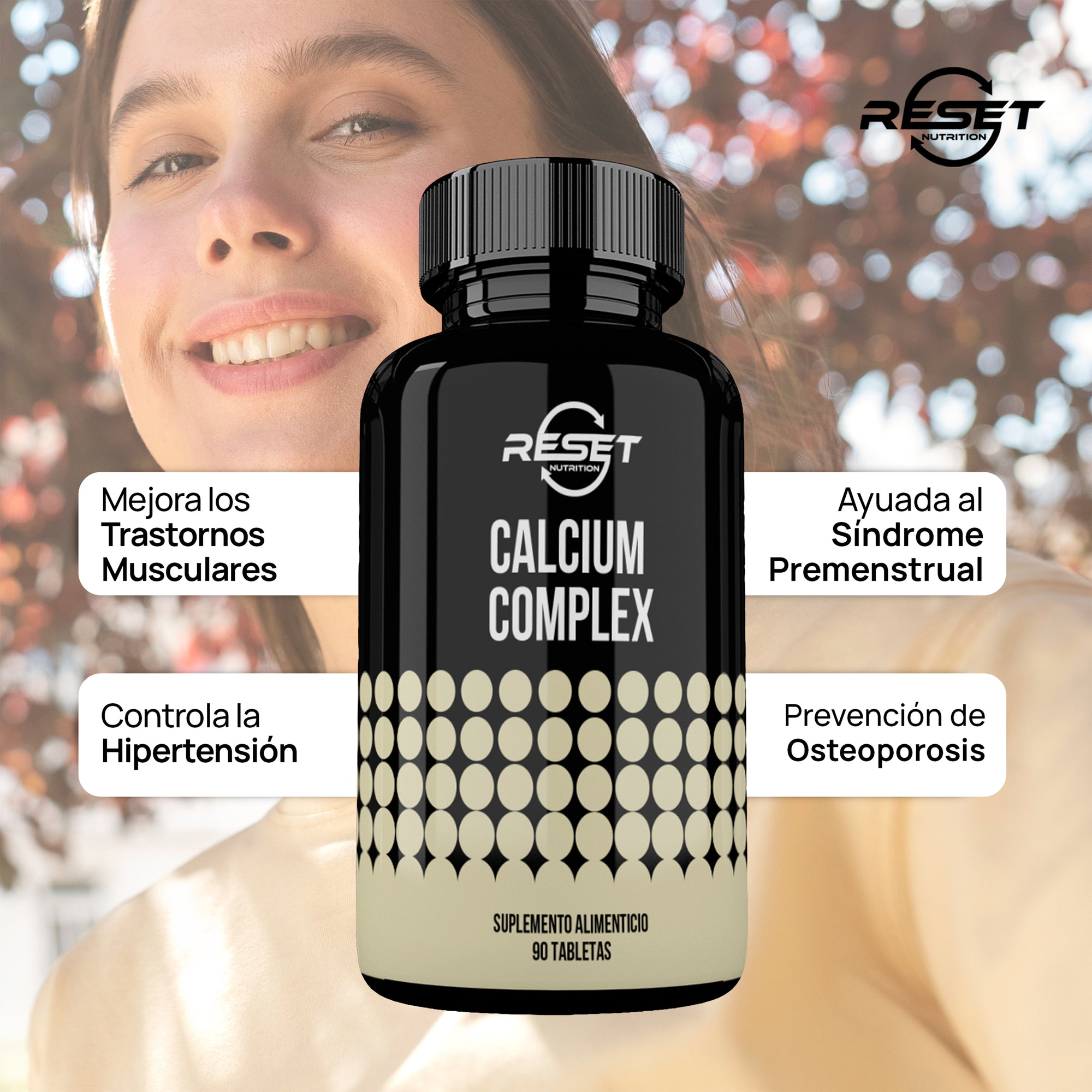 Complejo de calcio - 90 tabletas con vitamina A y D - prevención de la osteoporosis y dientes y músculos fuertes