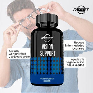 VISION SUPPORT | LUTEÍNA | SUPLEMENTO DE VISIÓN | 60 CÁPSULAS | RESET NUTRITION | HECHO EN EE.UU